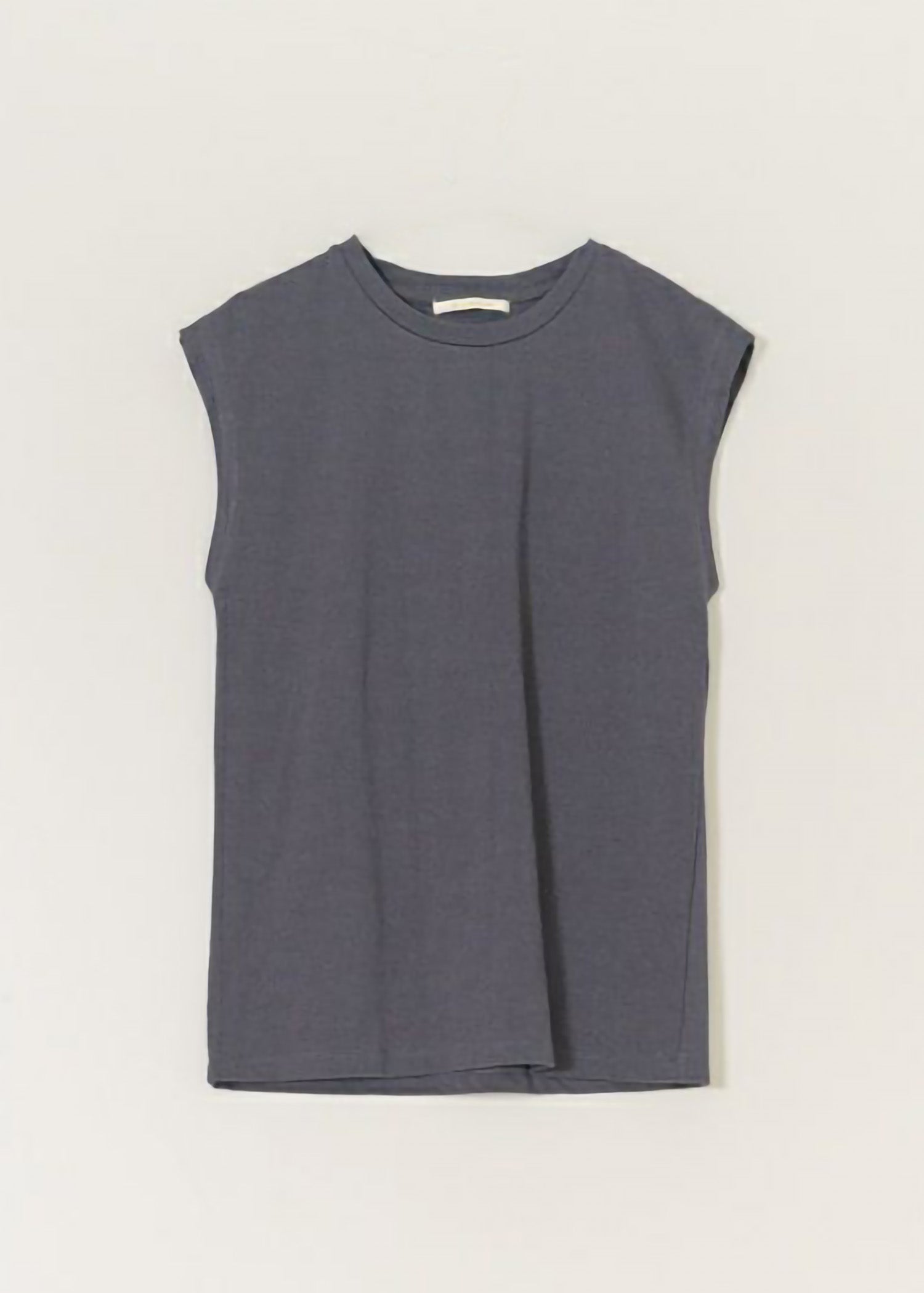 Blue Serge Cotton Sleeveless Cut & Sewn