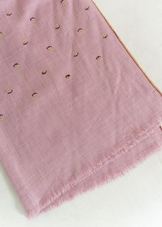 Wool Flower Embroidery Stole