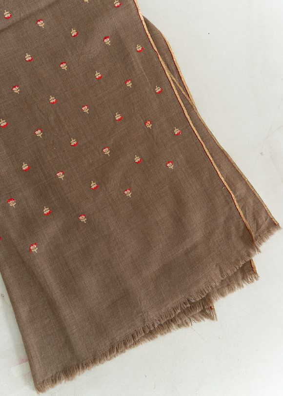 Wool Flower Embroidery Stole