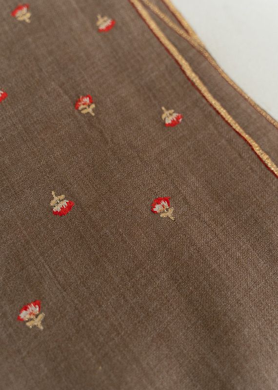 Wool Flower Embroidery Stole