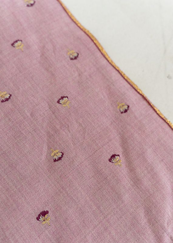 Wool Flower Embroidery Stole