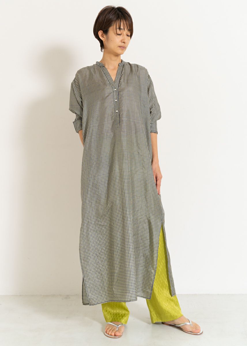 Silk Ginghamcheck Kurta Dress