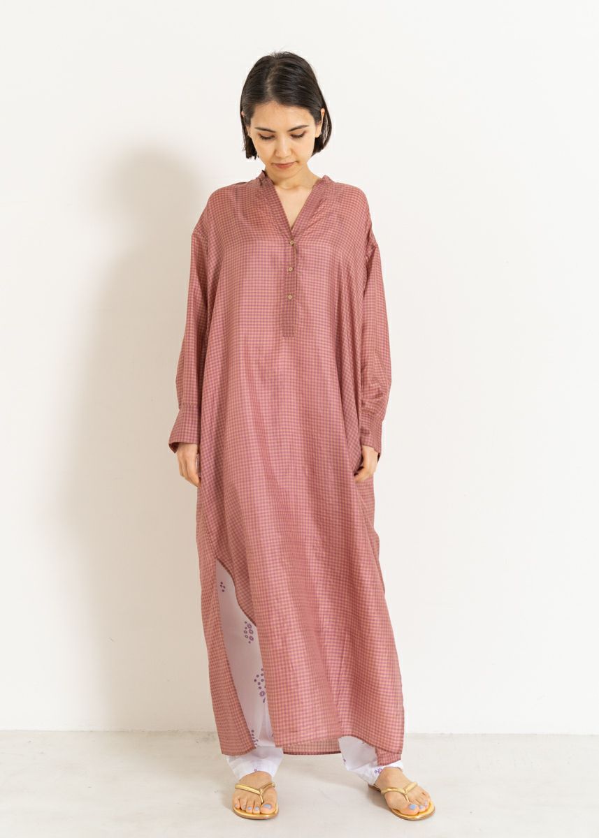 Silk Ginghamcheck Kurta Dress