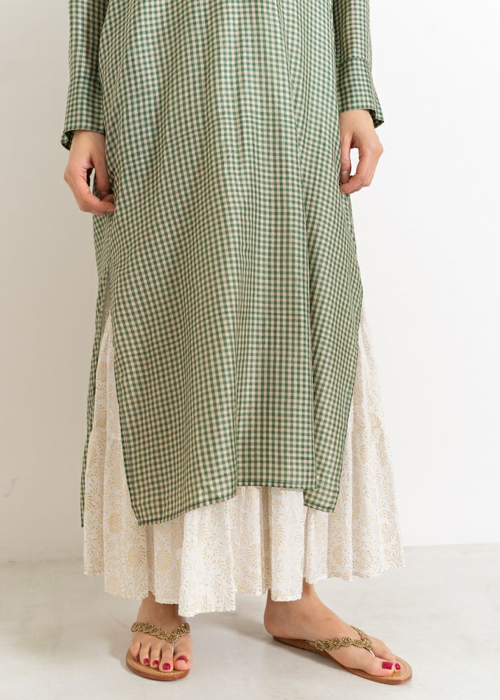 Silk Ginghamcheck Kurta Dress