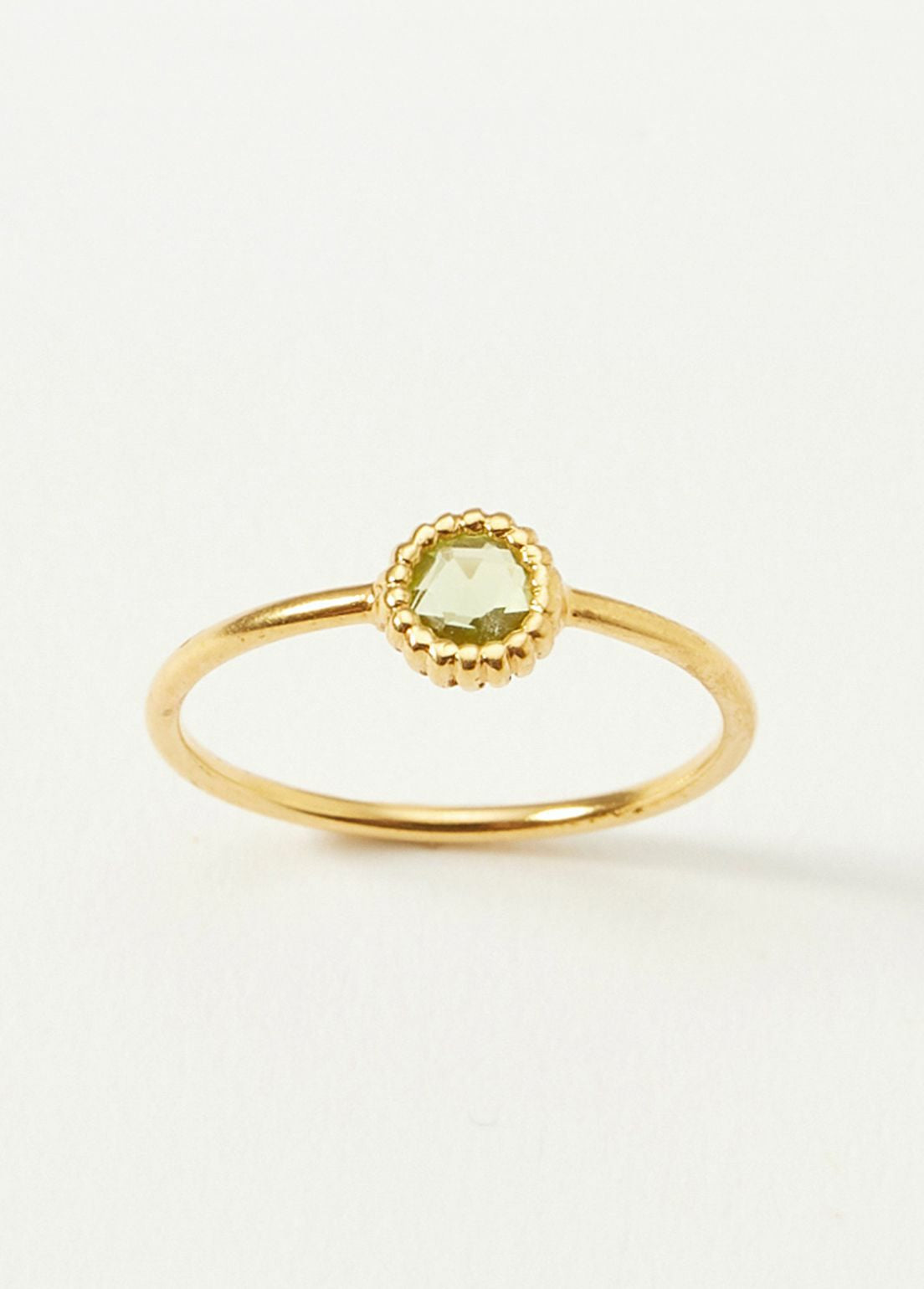 Peridot Dot Bezel Ring