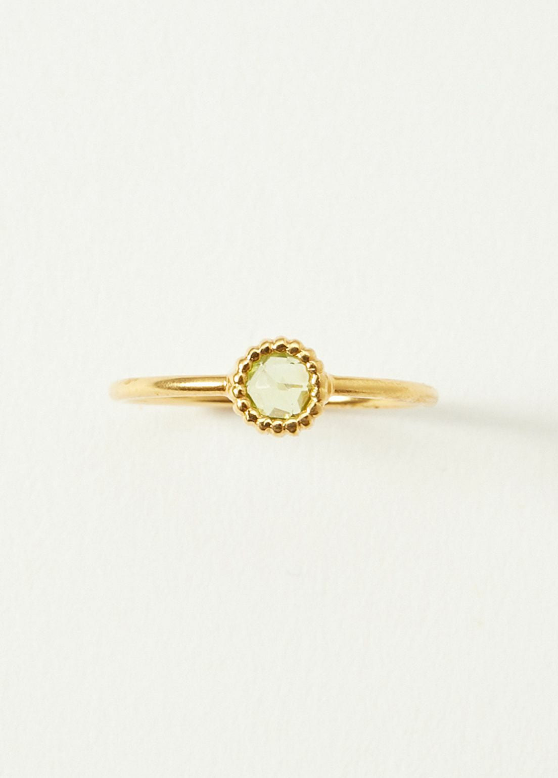 Peridot Dot Bezel Ring