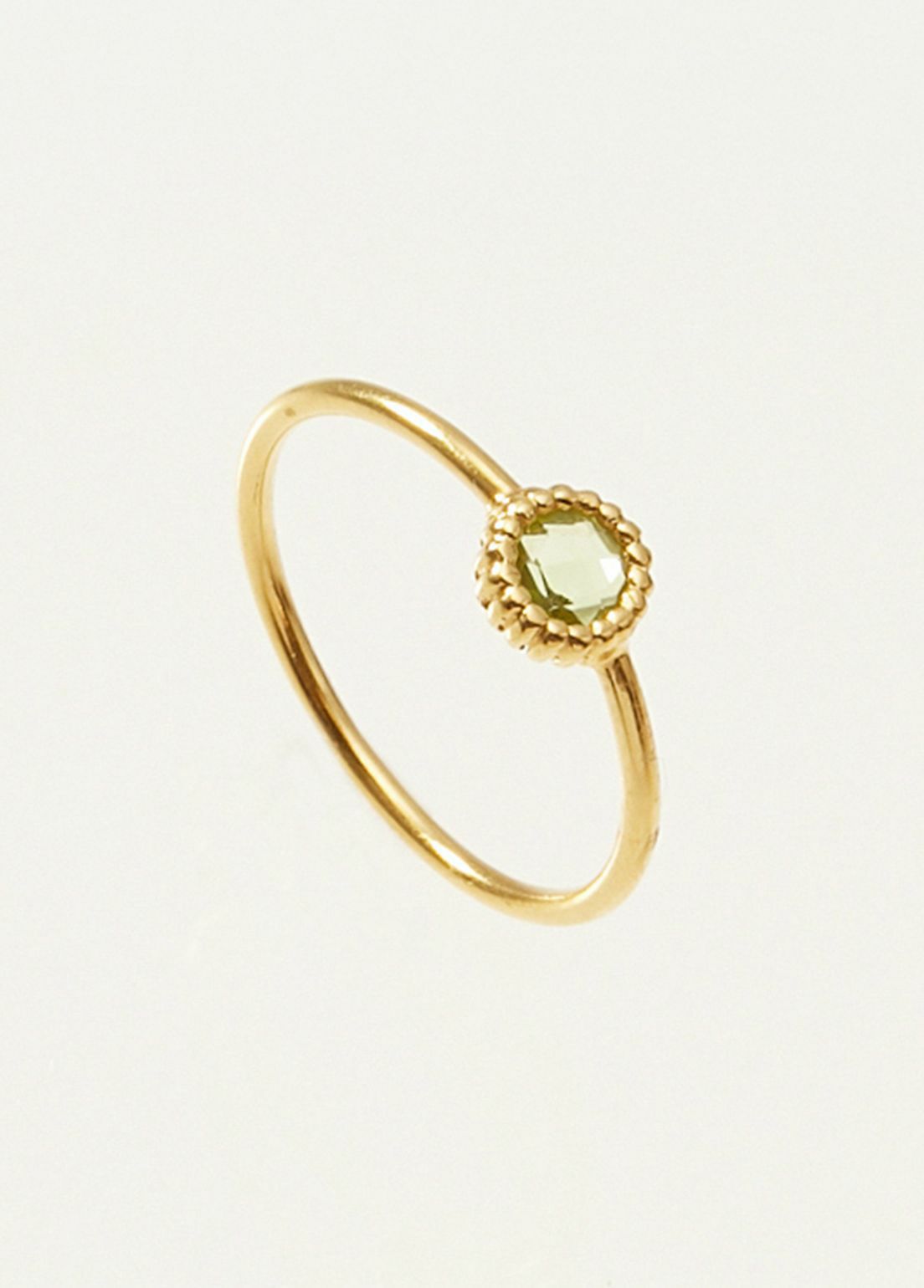Peridot Dot Bezel Ring