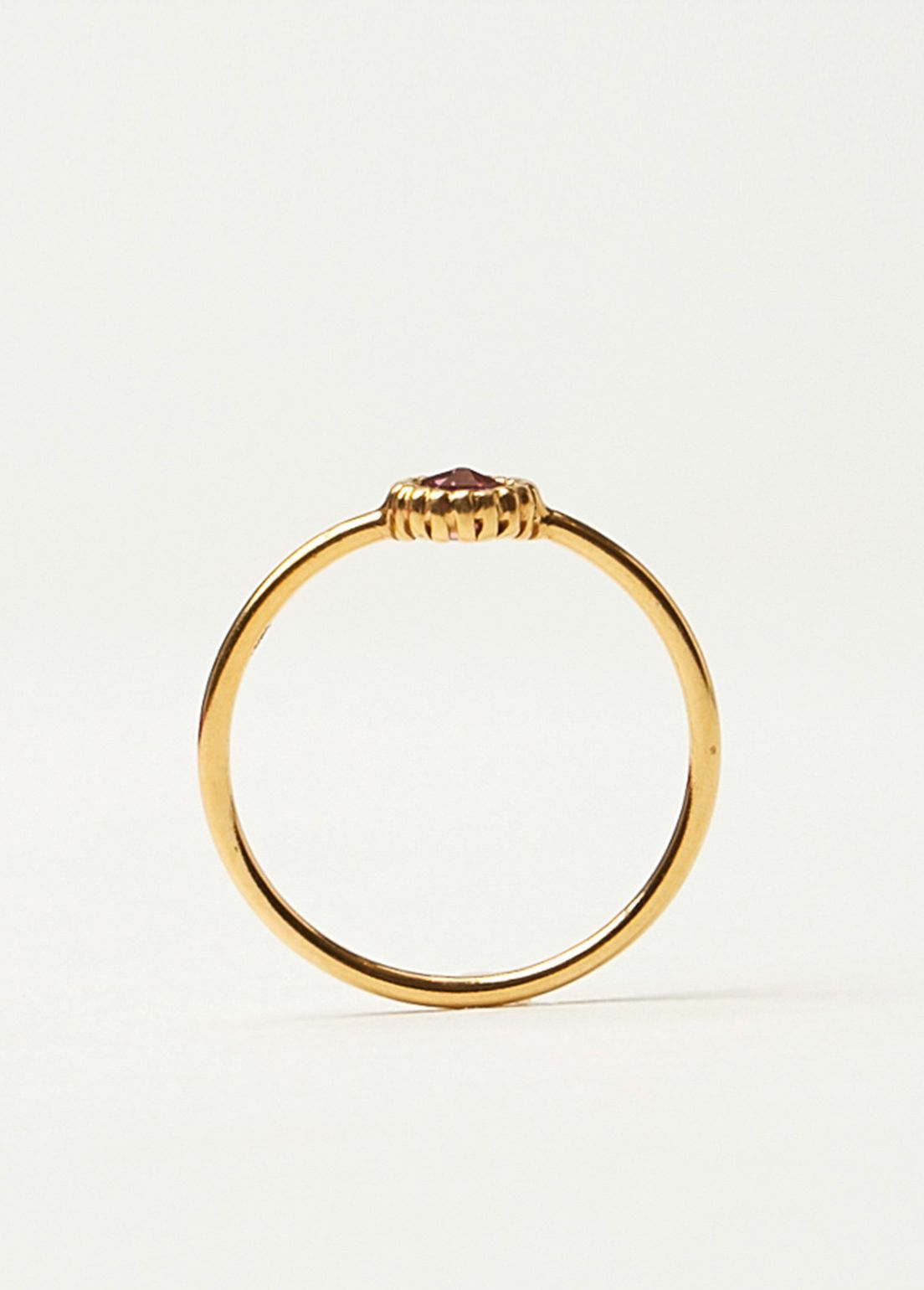 Pink Tourmaline Dot Bezel Ring