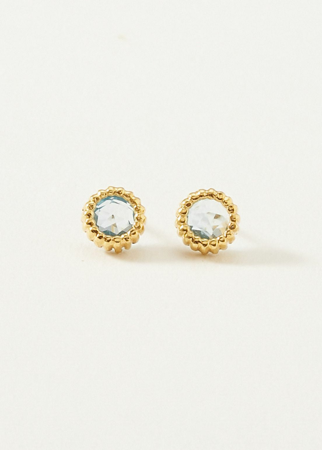 Blue Topaz Dot Bezel Stud | Pasand by ne Quittez pas
