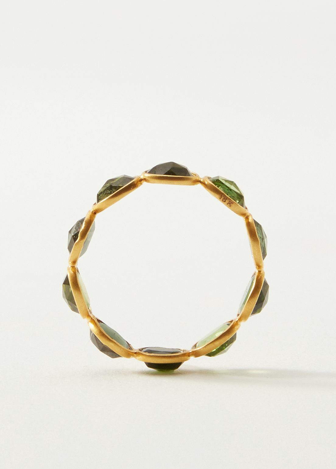 Green Tourmaline Slice Stone Eternity