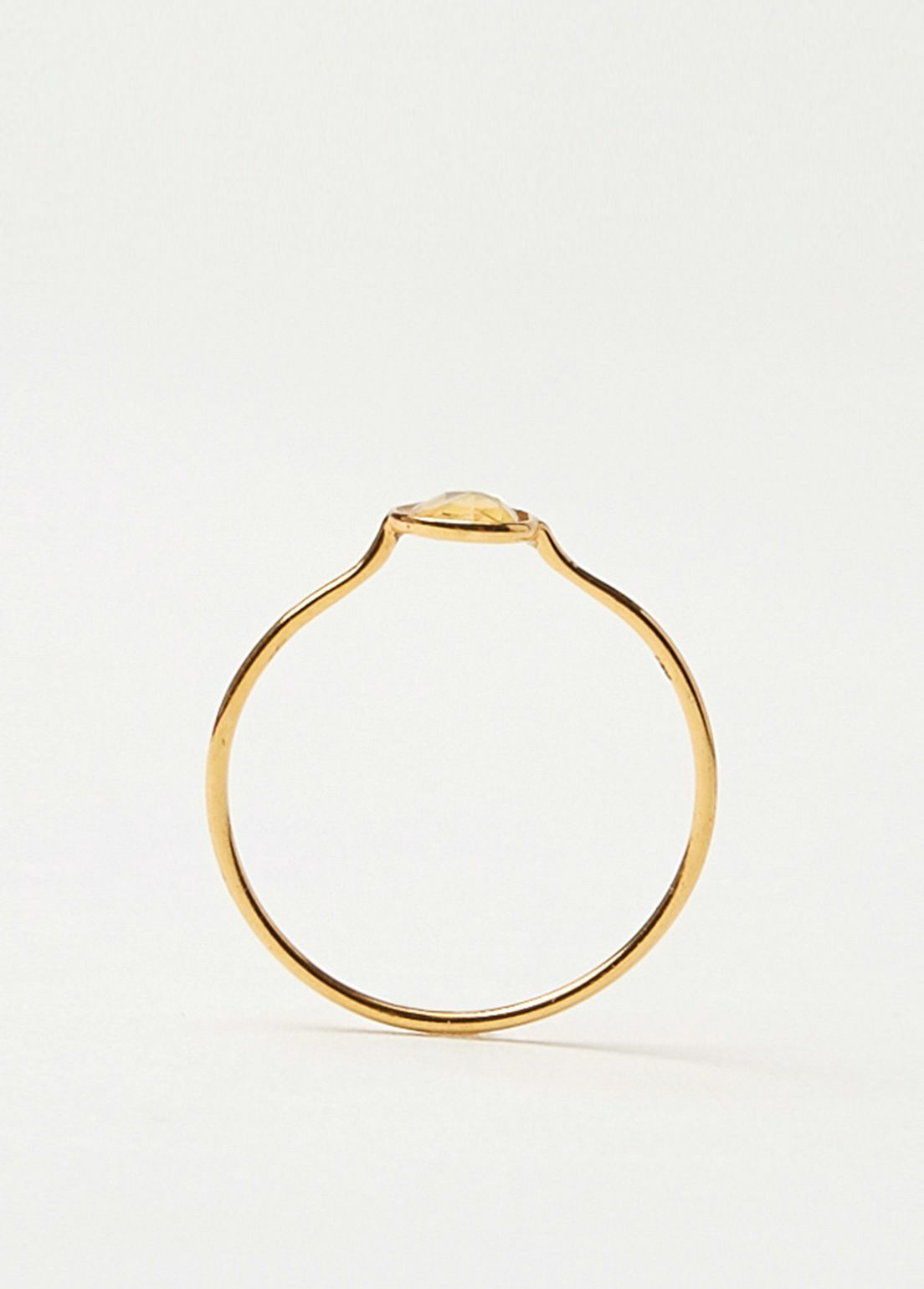 Yellow Sapphire Slice Stone Bezel Ring