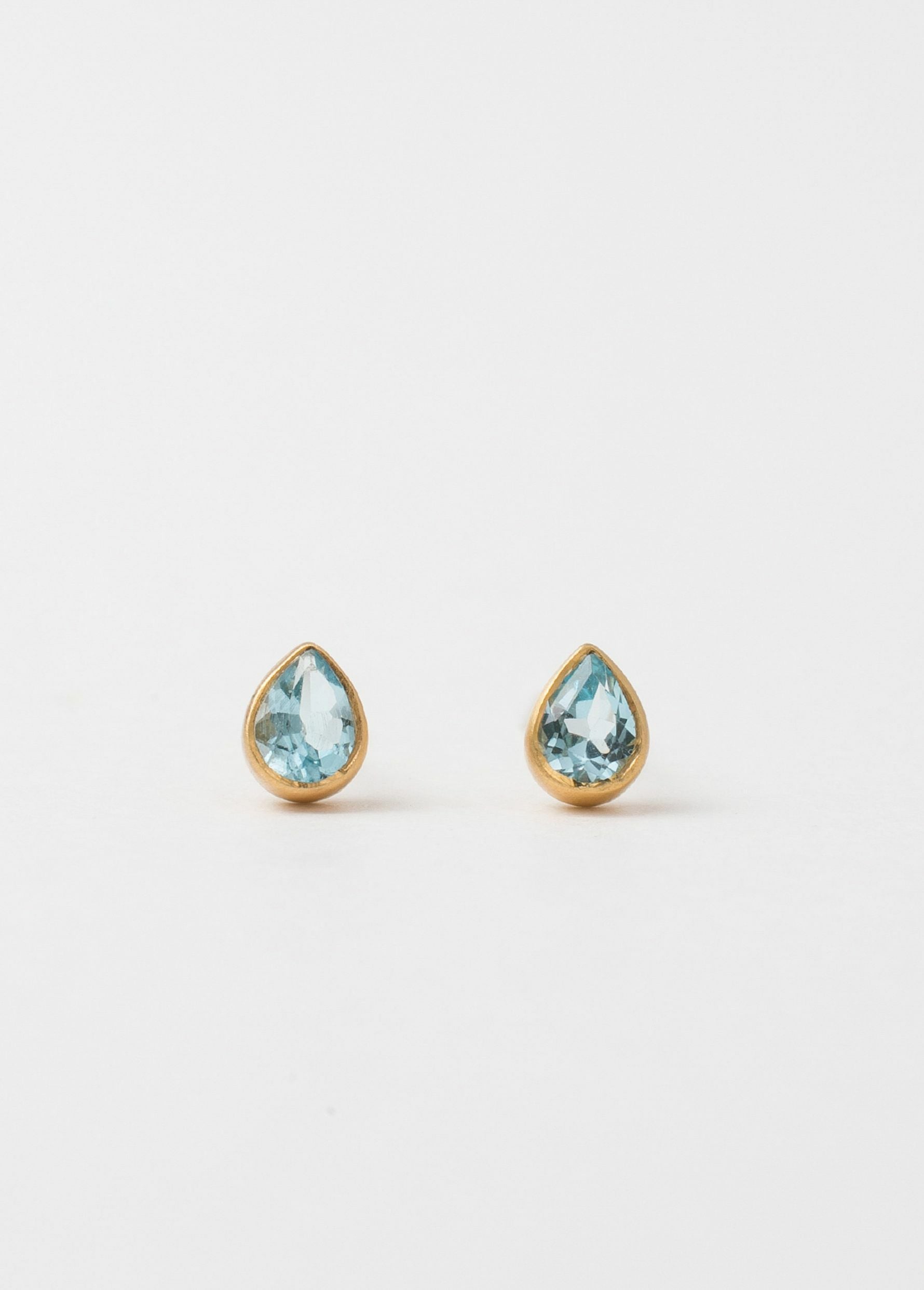 Blue Topaz Teardrop Pierce