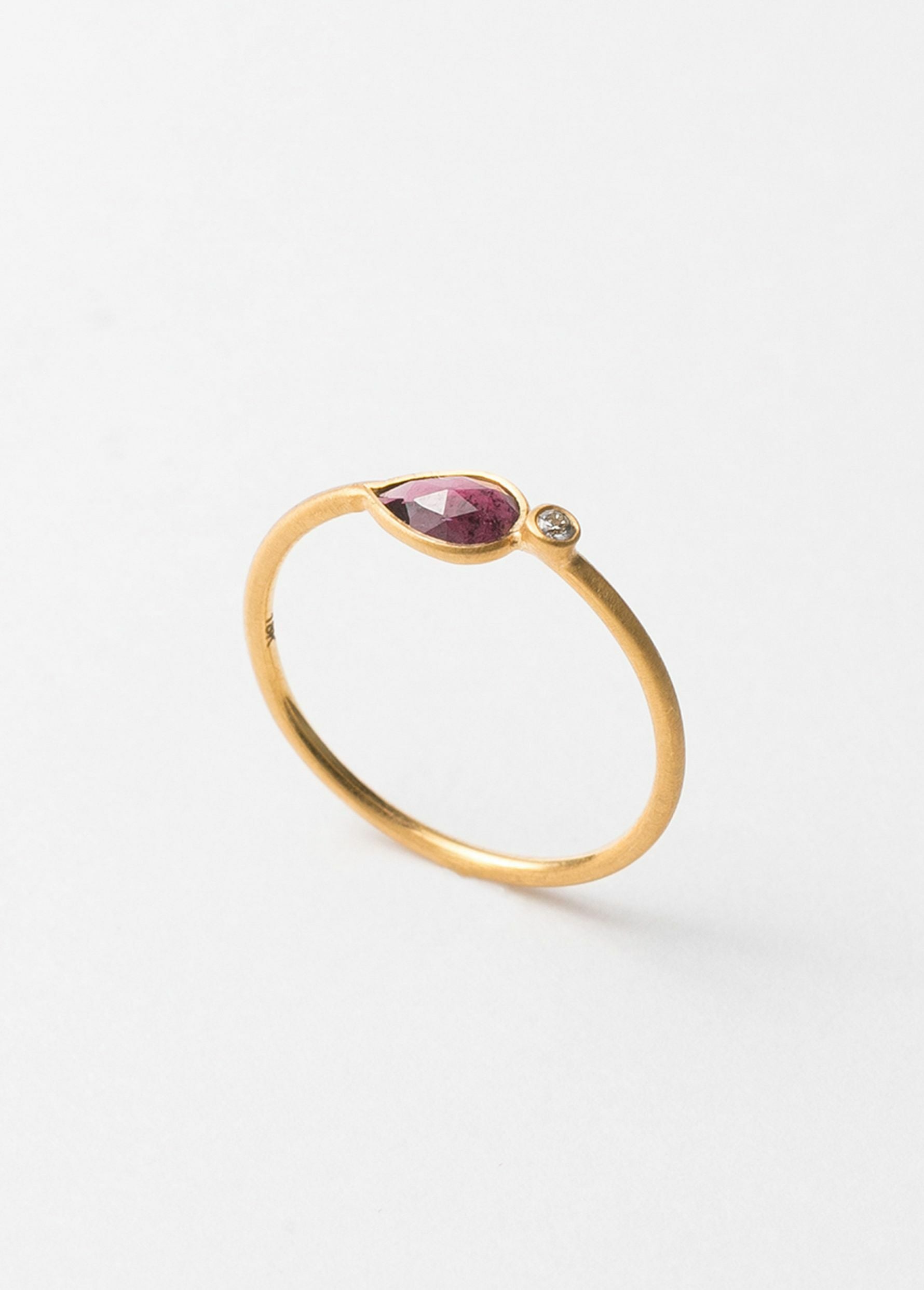 Garnet Teardrop Ring
