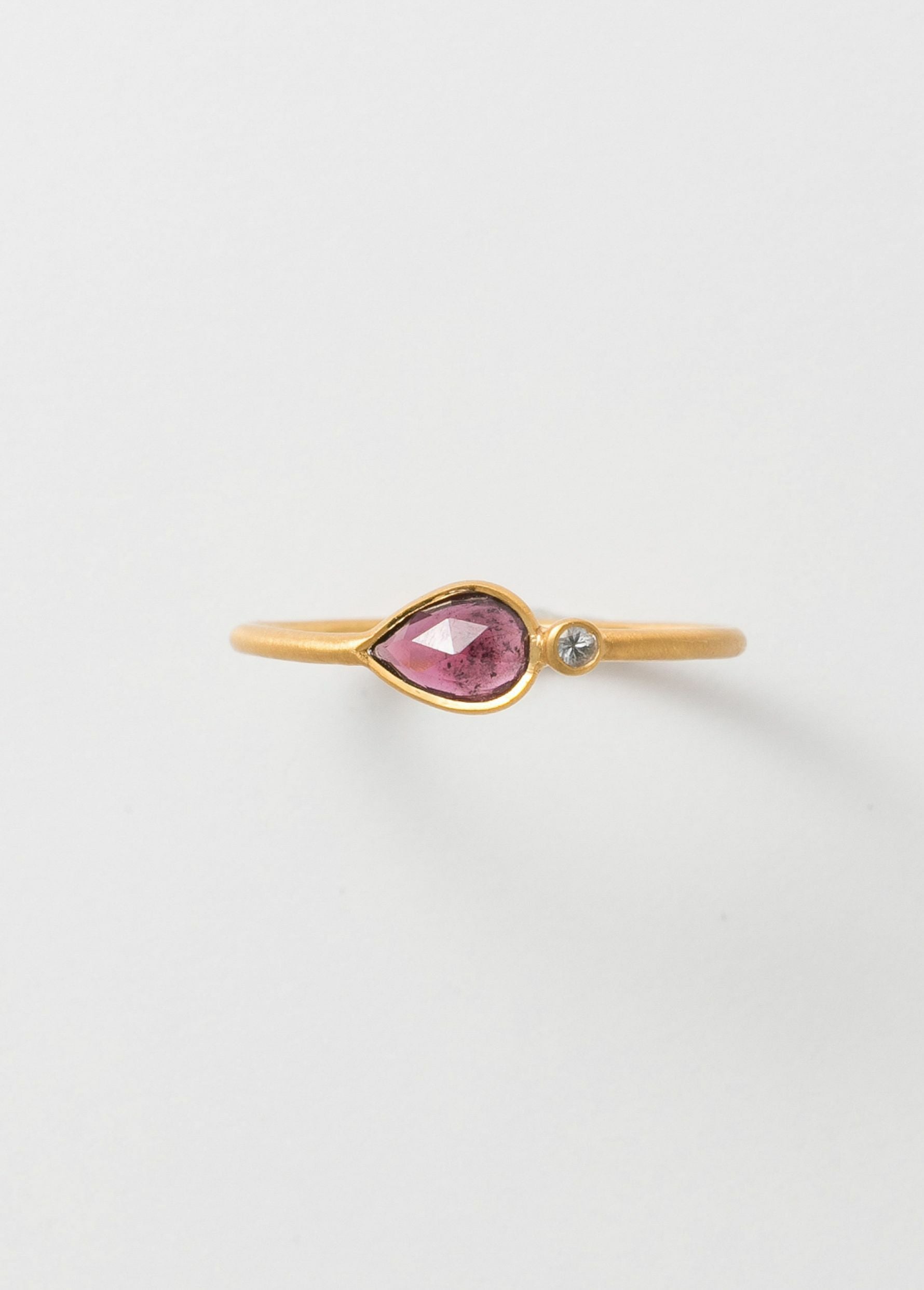 Garnet Teardrop Ring
