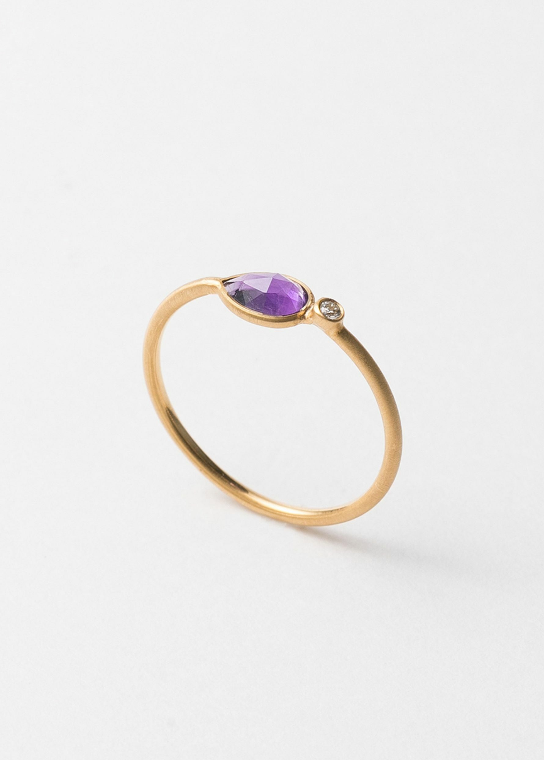 Amethyst Teardrop Ring