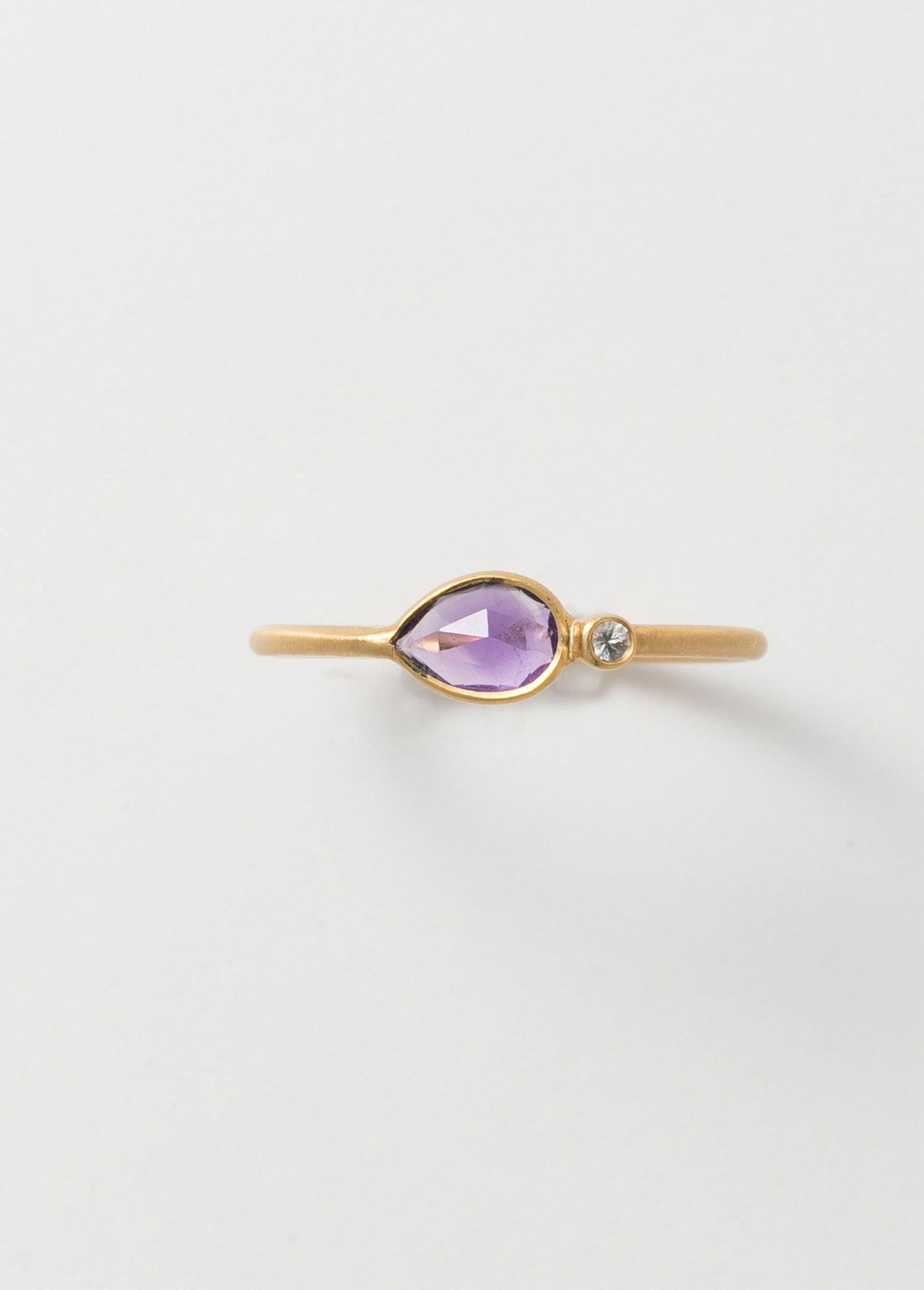 Amethyst Teardrop Ring