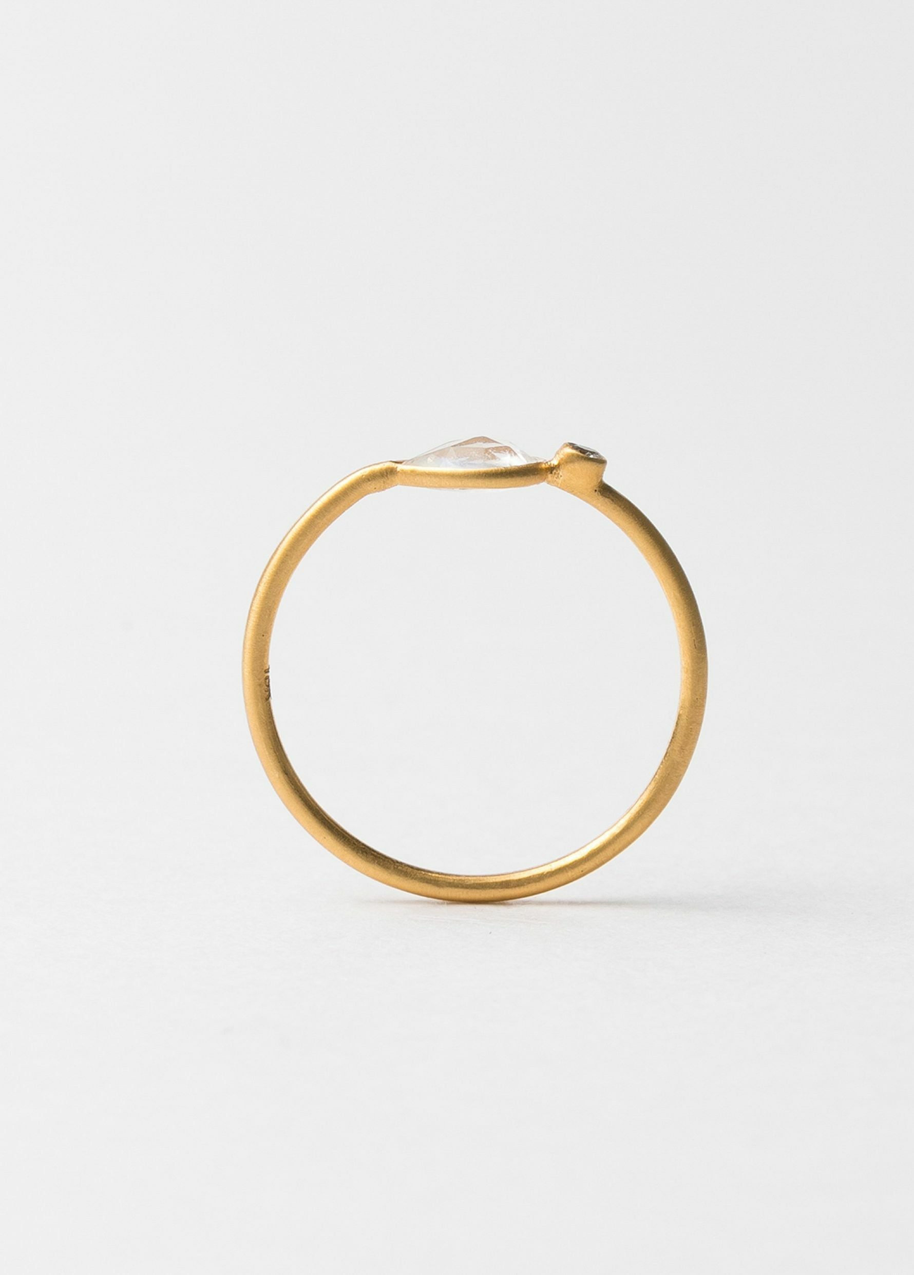 Rainbow Moonstone Teardrop Ring