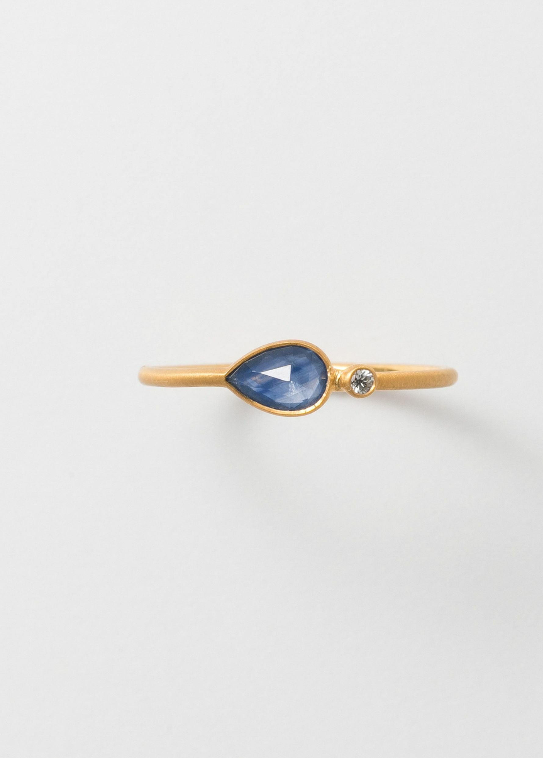 Blue Sapphire Teardrop Ring
