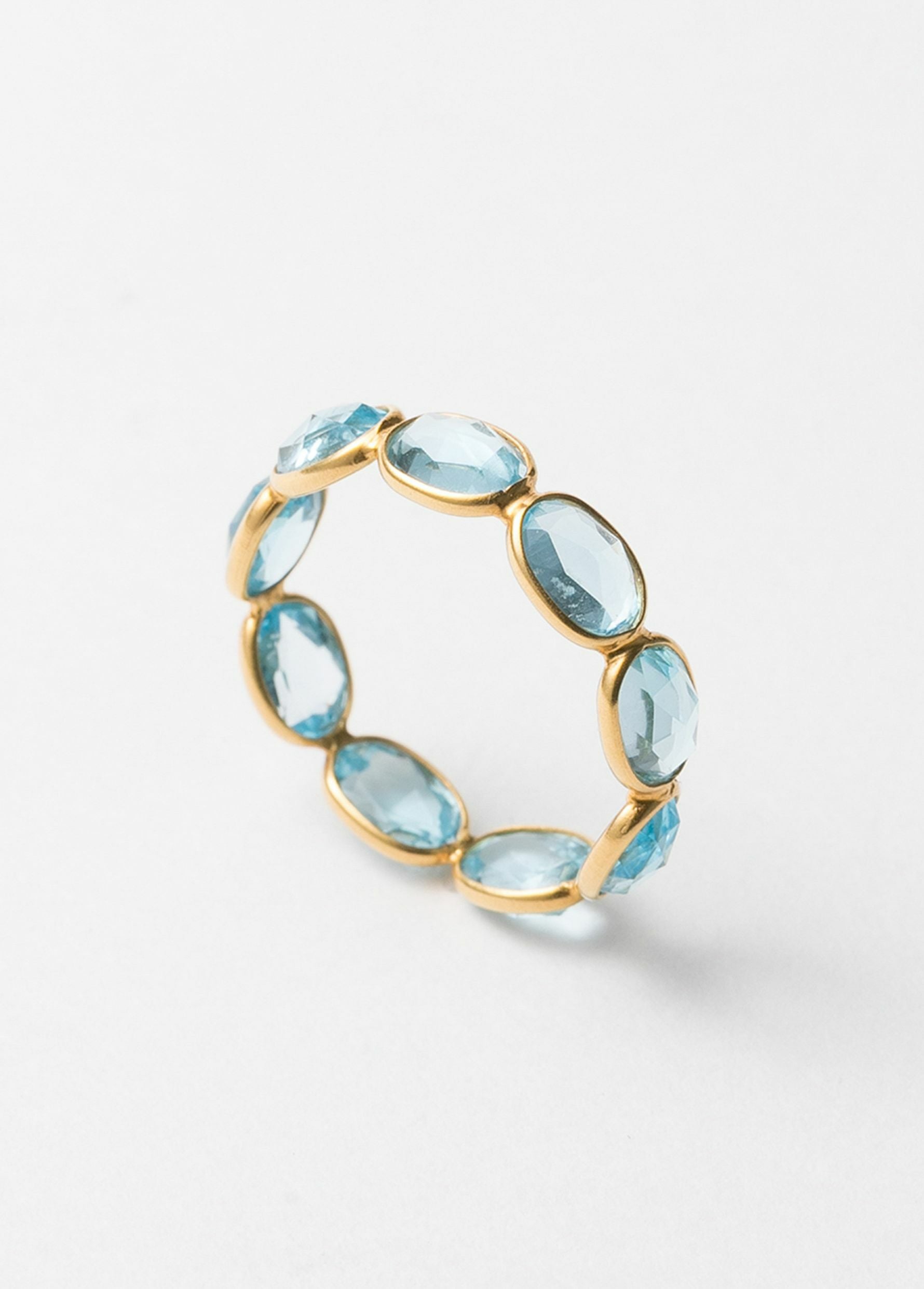 Blue Topaz Slice Stone Eternity
