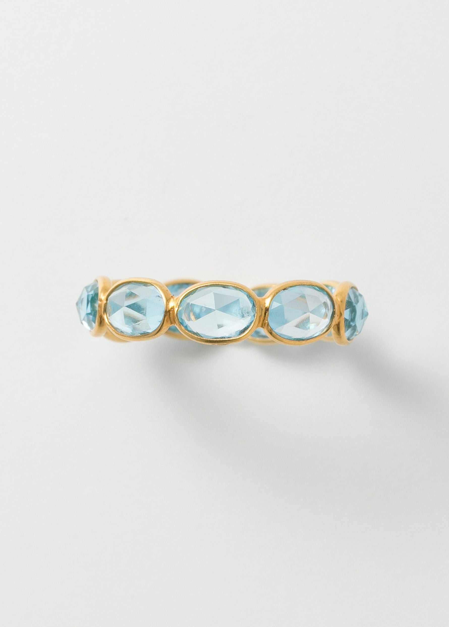 Blue Topaz Slice Stone Eternity