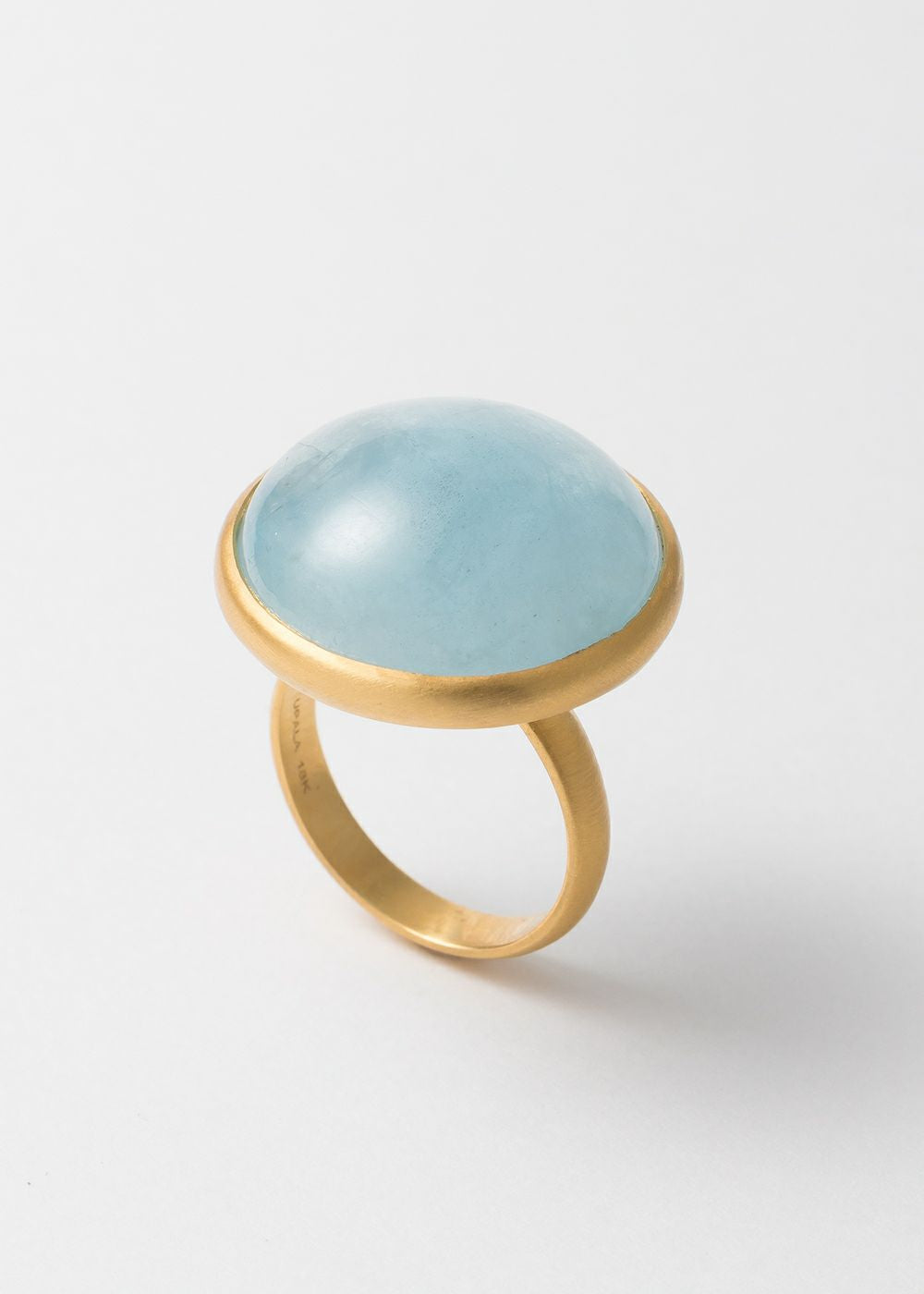 Aquamarine Cabochon Bezel Ring