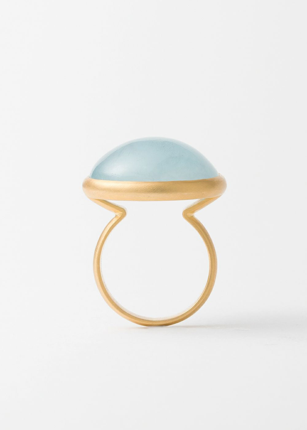 Aquamarine Cabochon Bezel Ring