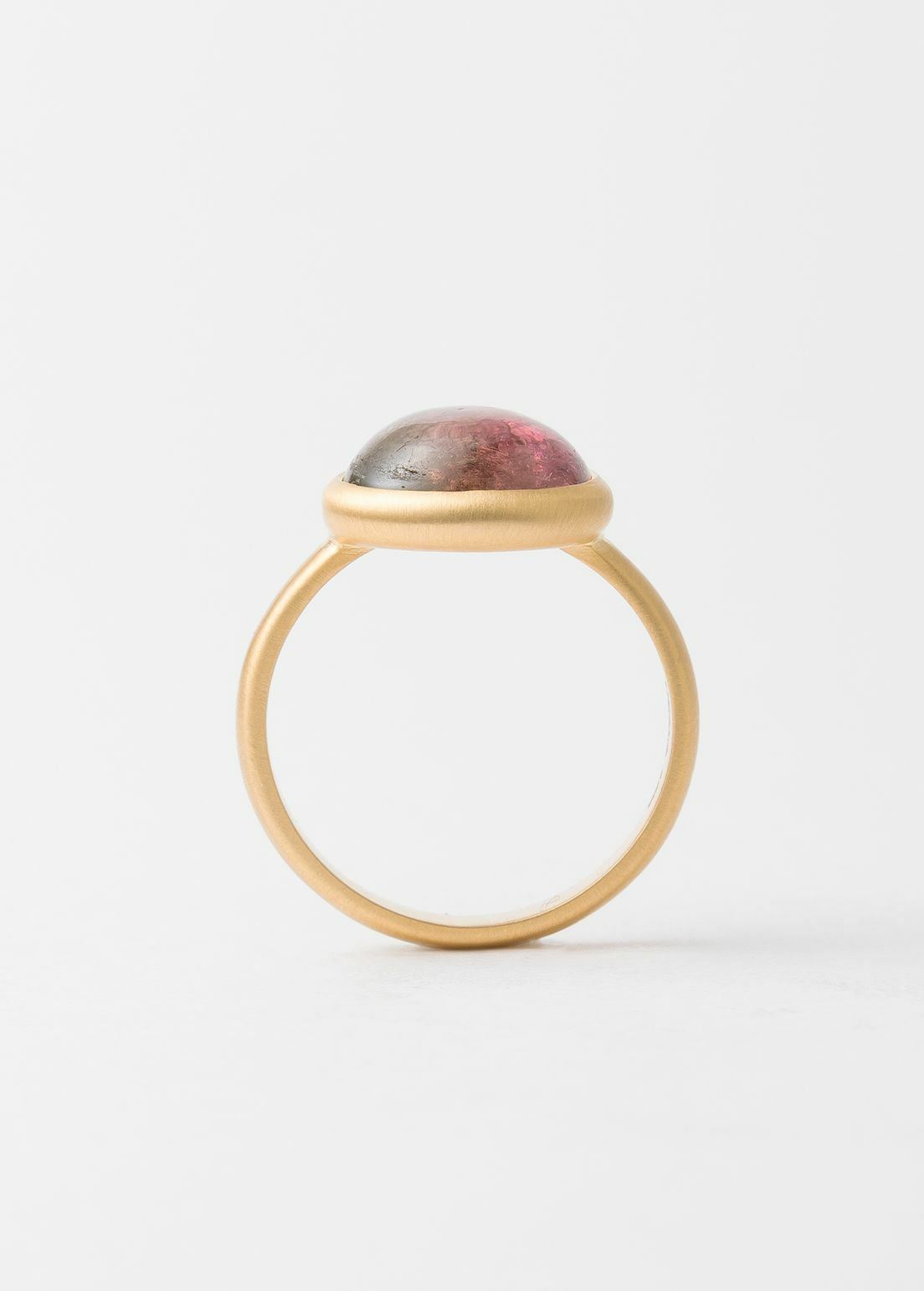 Watermelon Tourmaline Cabochon Ring