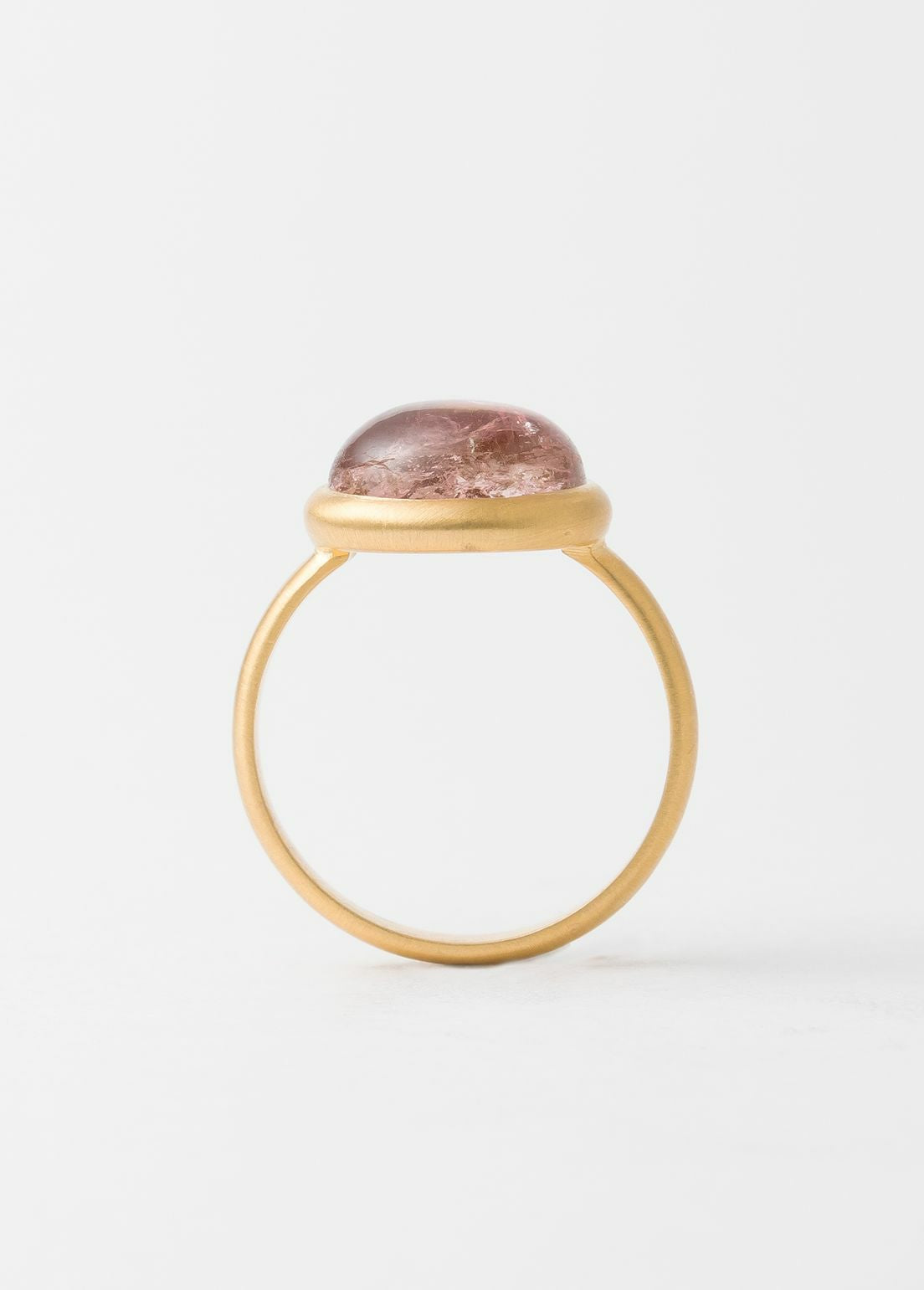 Watermelon Tourmaline Cabochon Ring