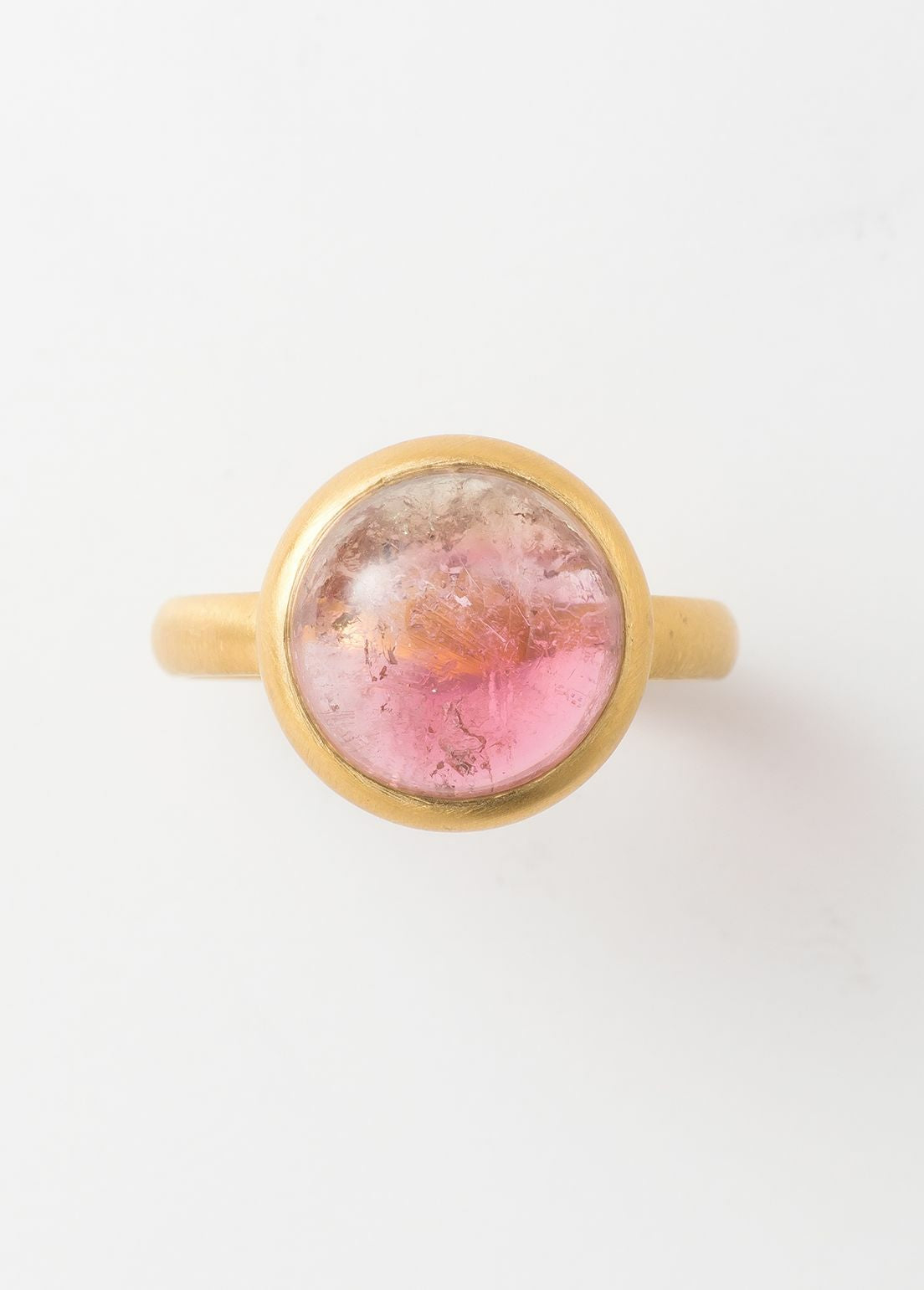 Watermelon Tourmaline Cabochon Ring