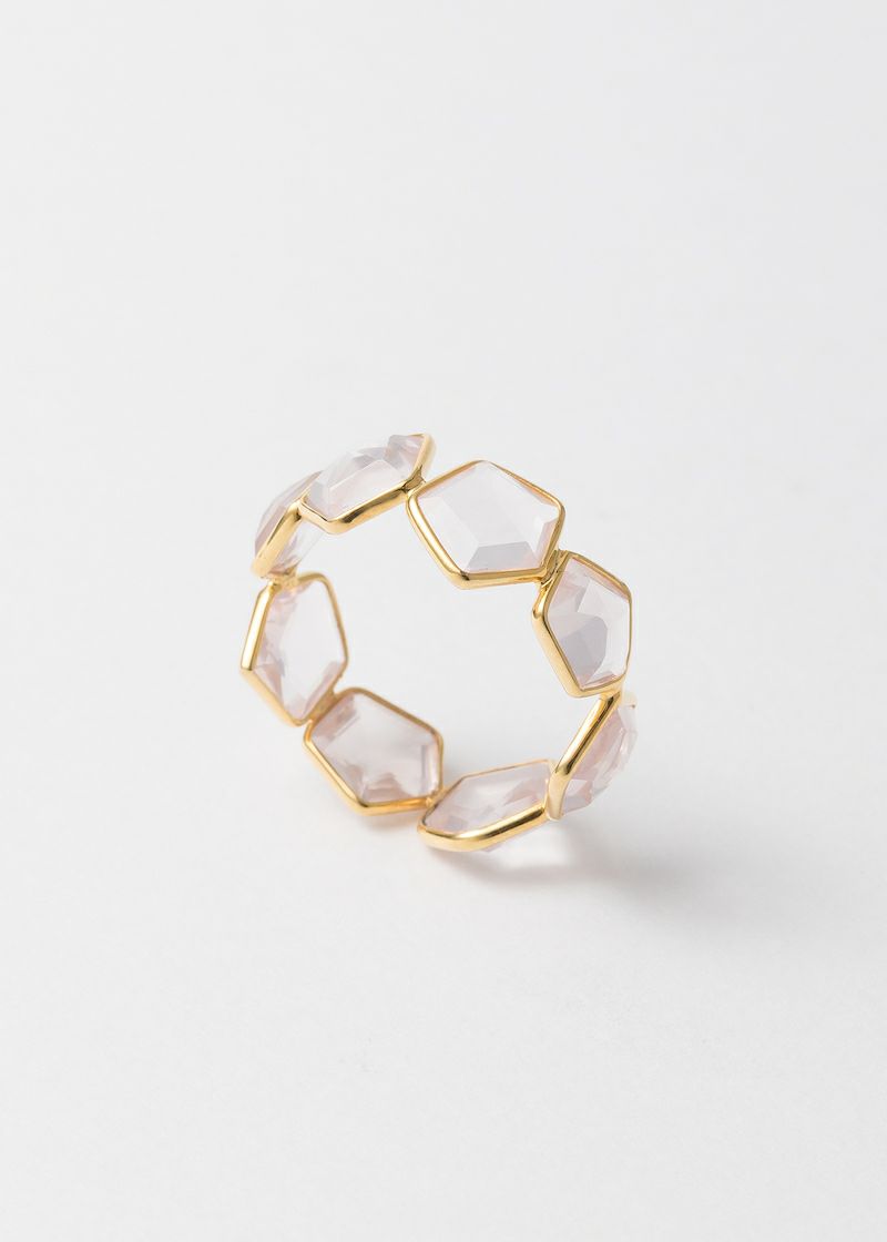 Rose Quartz Pentagon Eternity Ring | Pasand by ne Quittez pas 