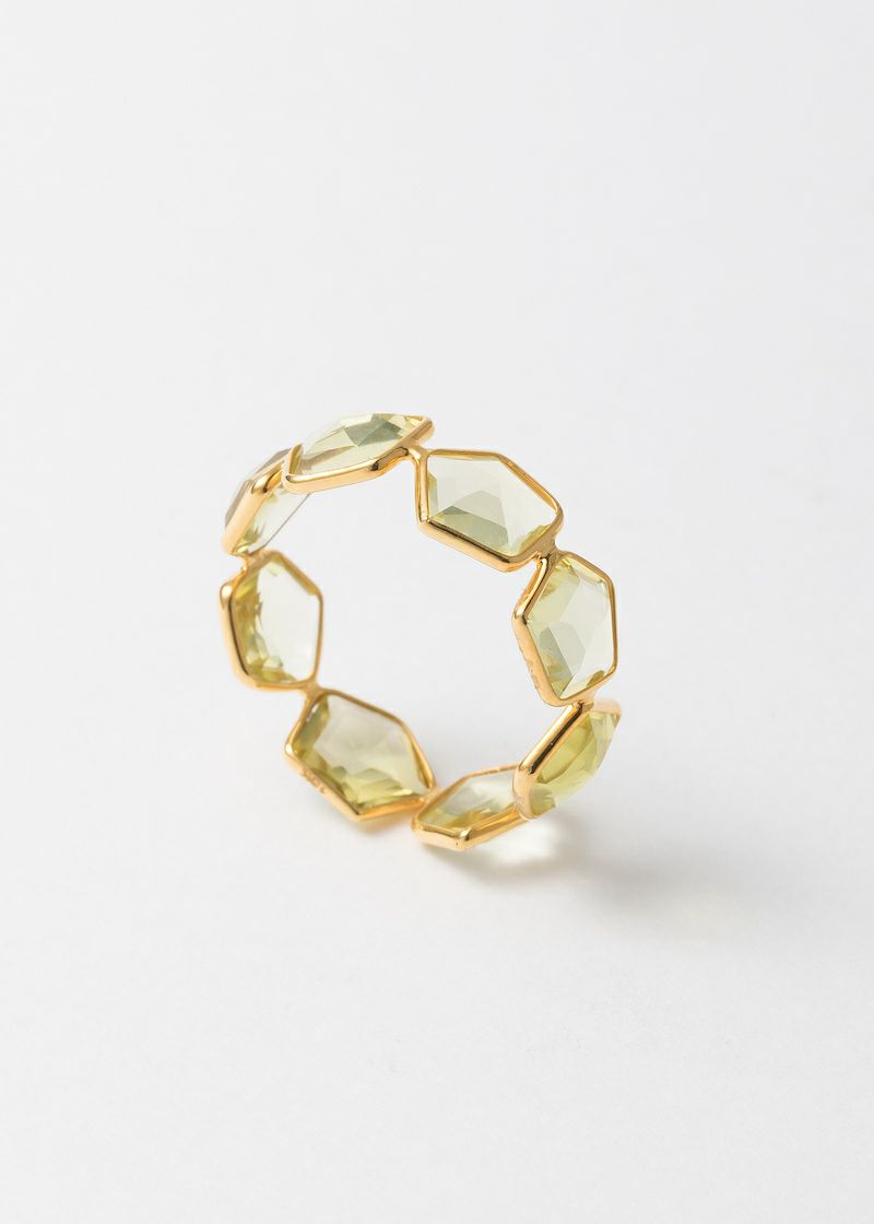 Lemon Quartz Pentagon Eternity Ring | Pasand by ne Quittez pas 