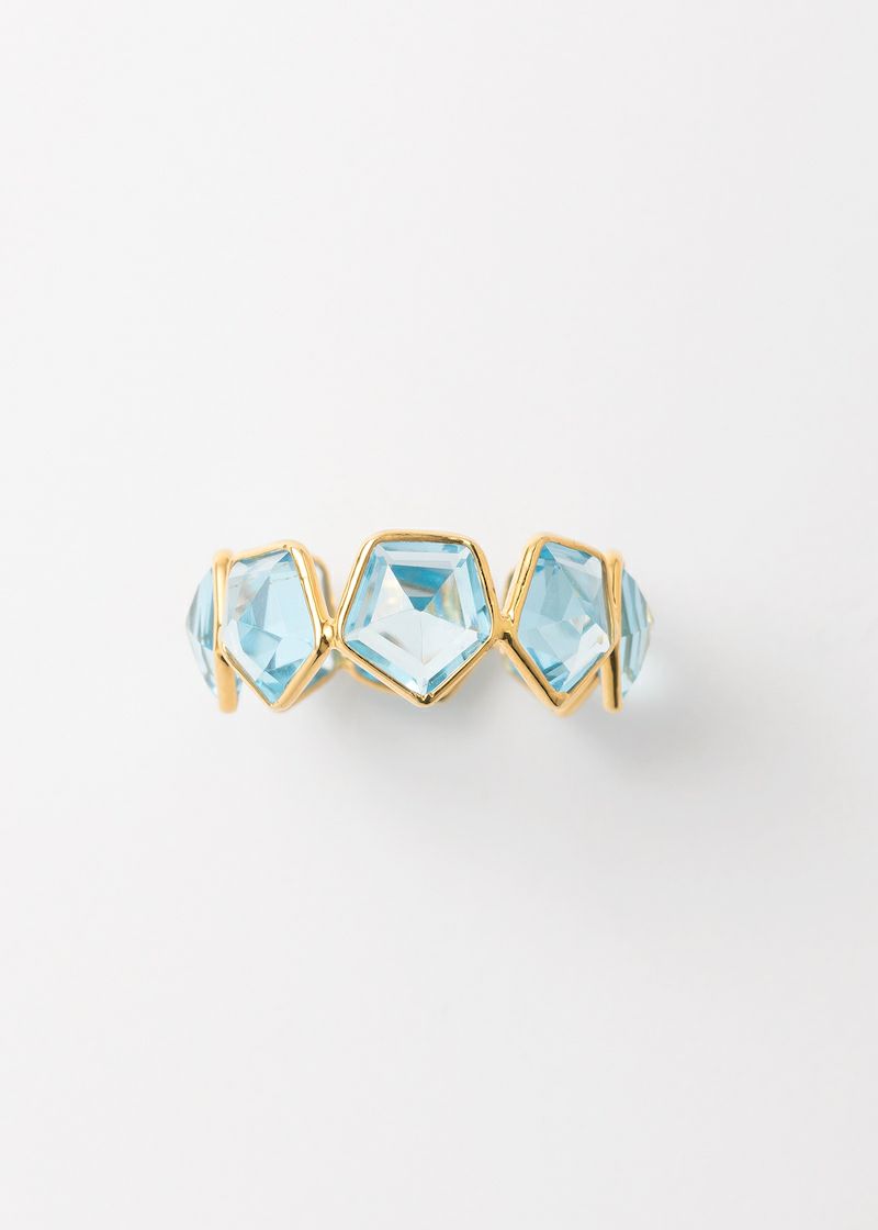 Blue Topaz Pentagon Eternity Ring