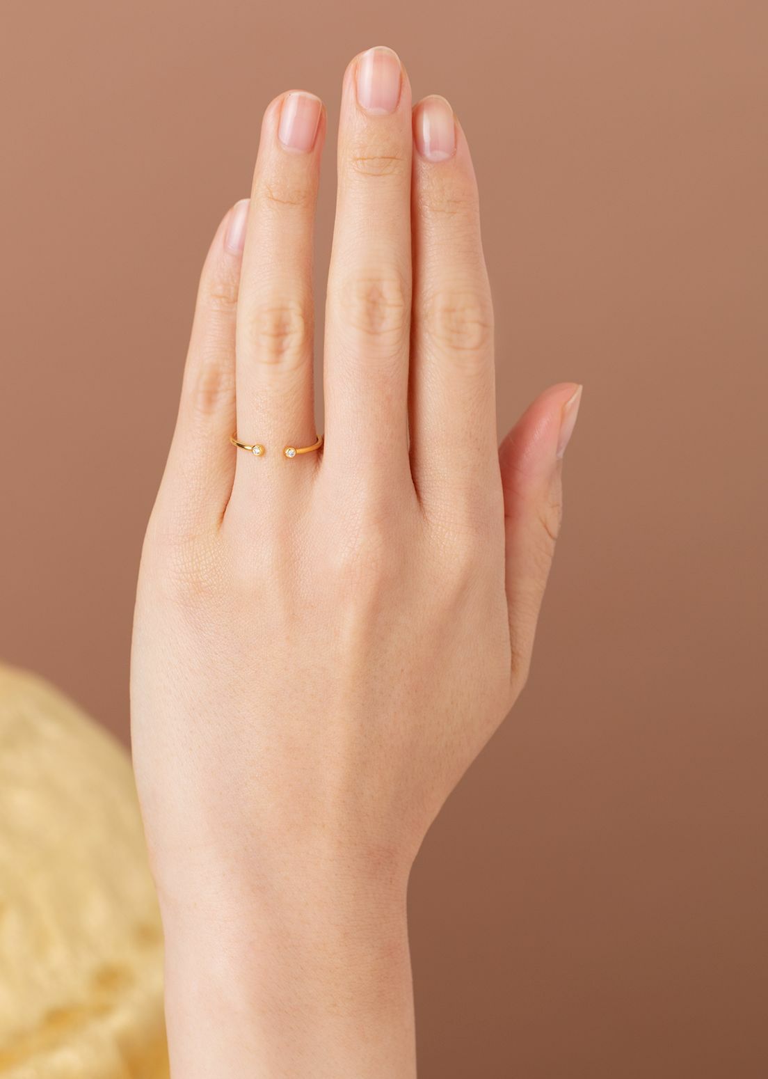 Tiny Diamond Gem Stacking Open Ring