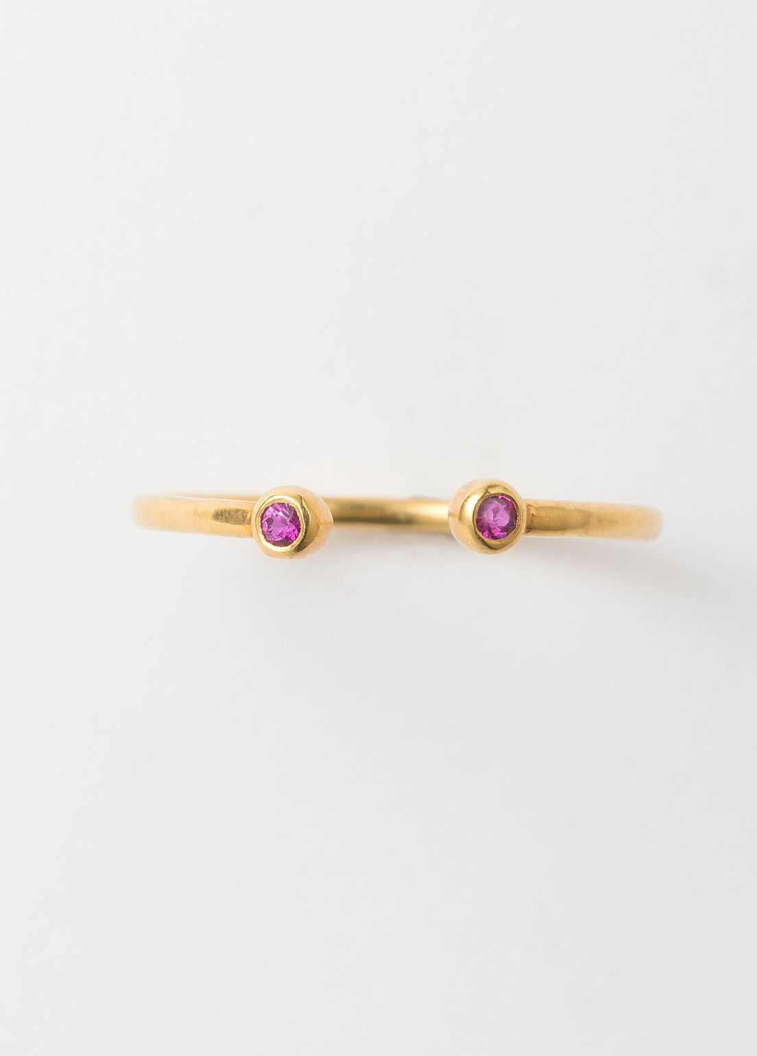 Tiny Ruby Gem Stacking Open Ring
