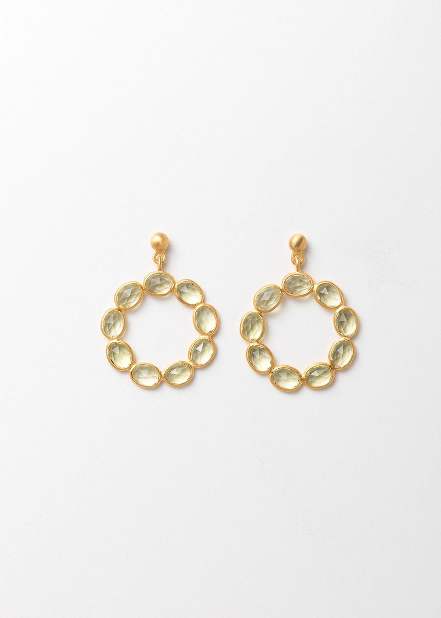 Lemon Quartz Slice Stone Eternity Pierce