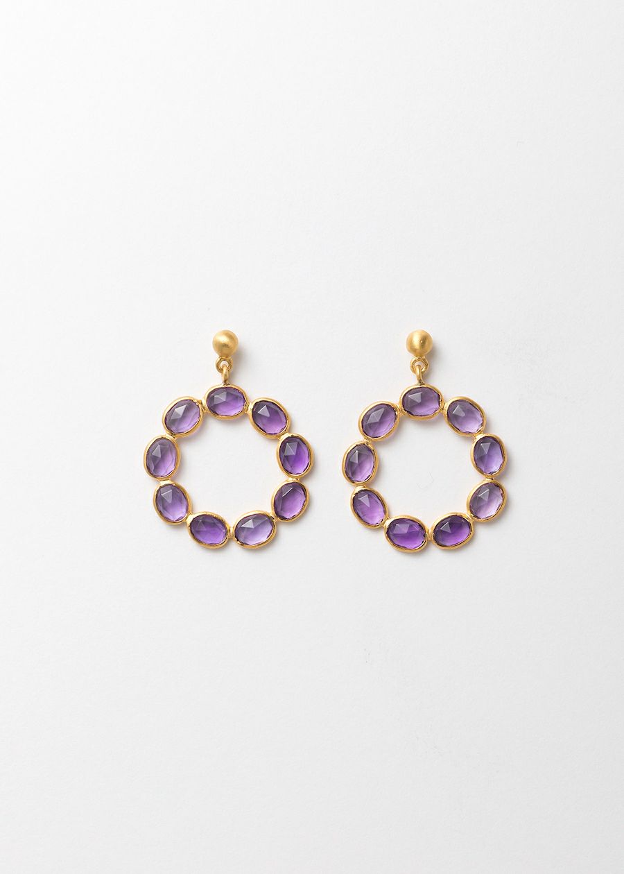 Amethyst Slice Stone Eternity Pierce