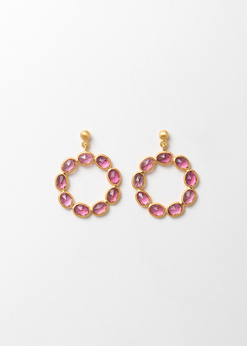 Tourmaline Slice Stone Eternity Pierce