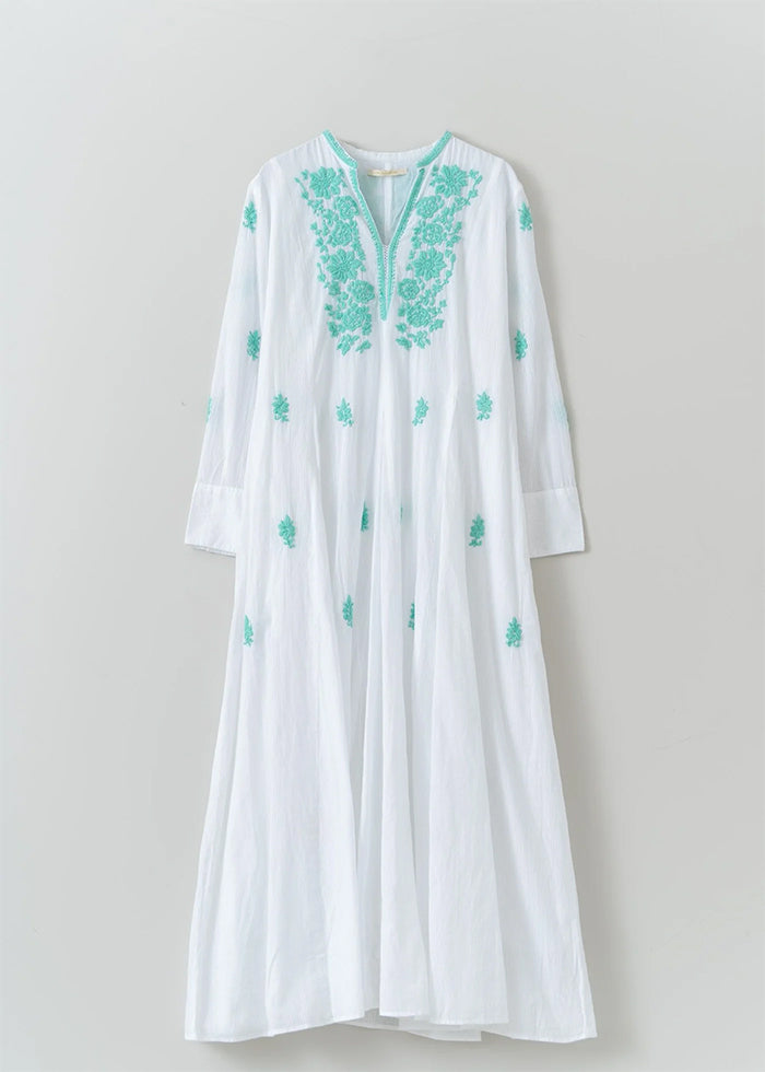 Chikan Embroidery Panel Dress