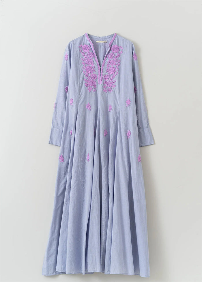 Chikan Embroidery Panel Dress