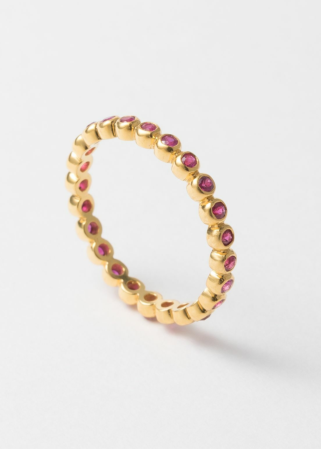 Tiny Ruby Gem Eternity Ring