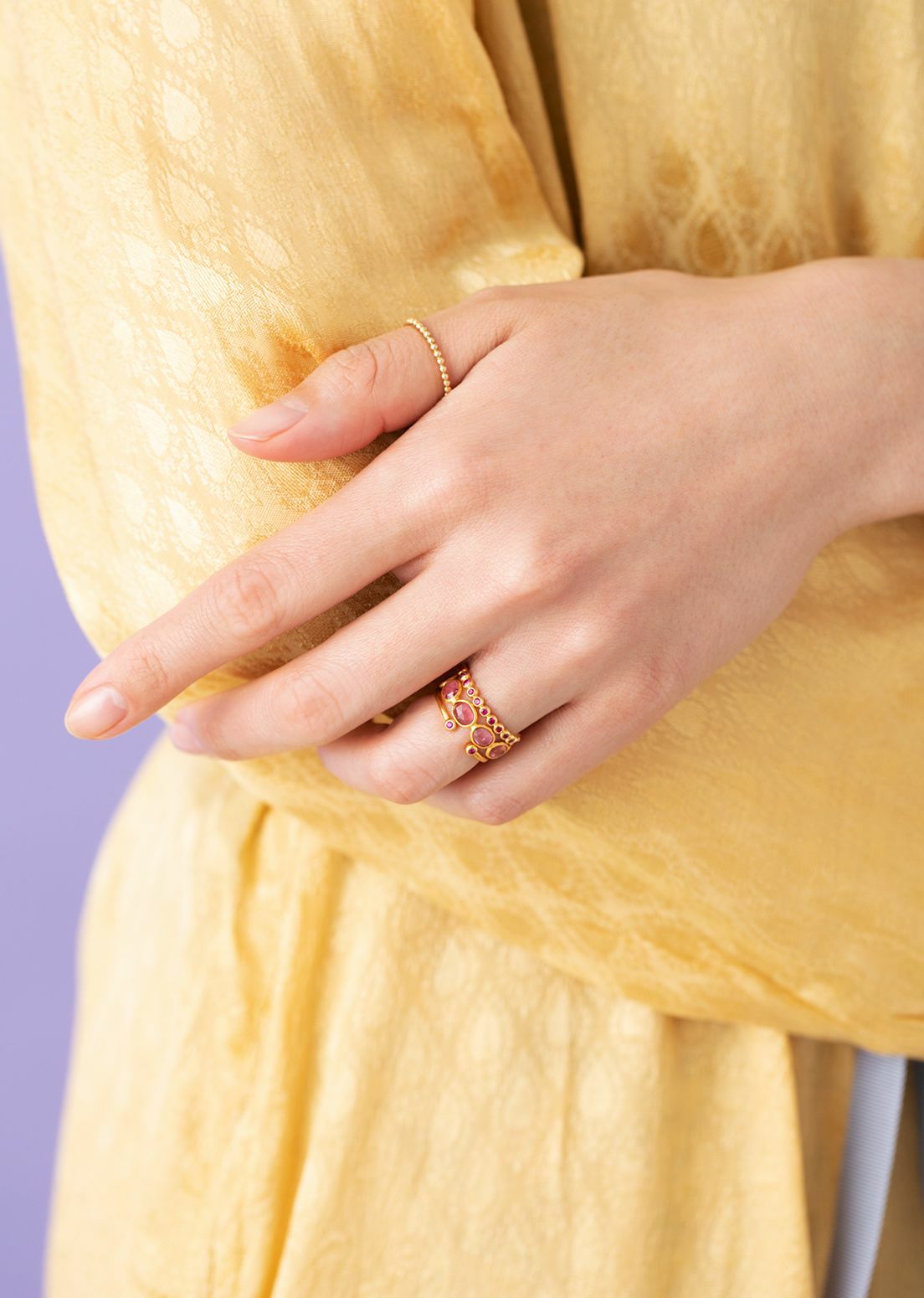 Tiny Ruby Gem Eternity Ring