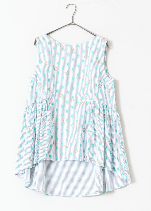 Poplin Stripe Block Print Sleeveless Top | Pasand by ne 
