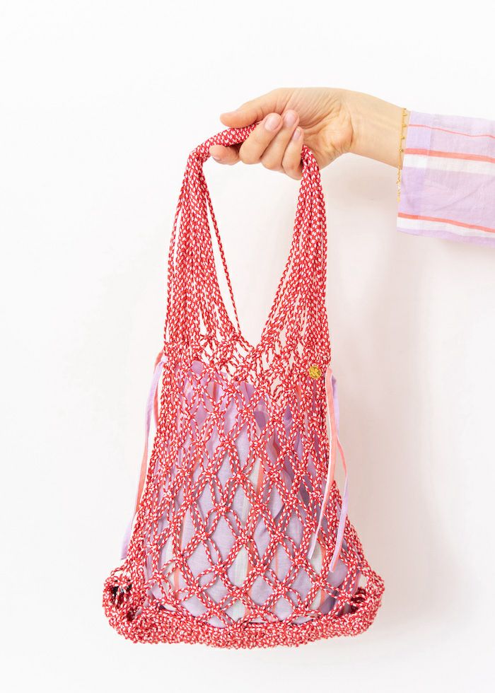 Bicolor Cord Macrame Bag