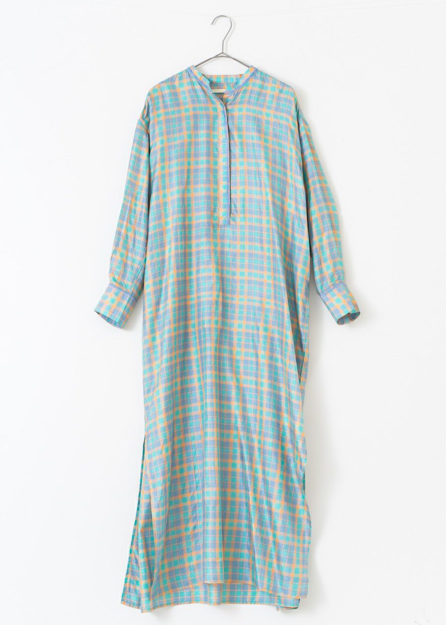 Hand Woven Silk Check Kurta Dress