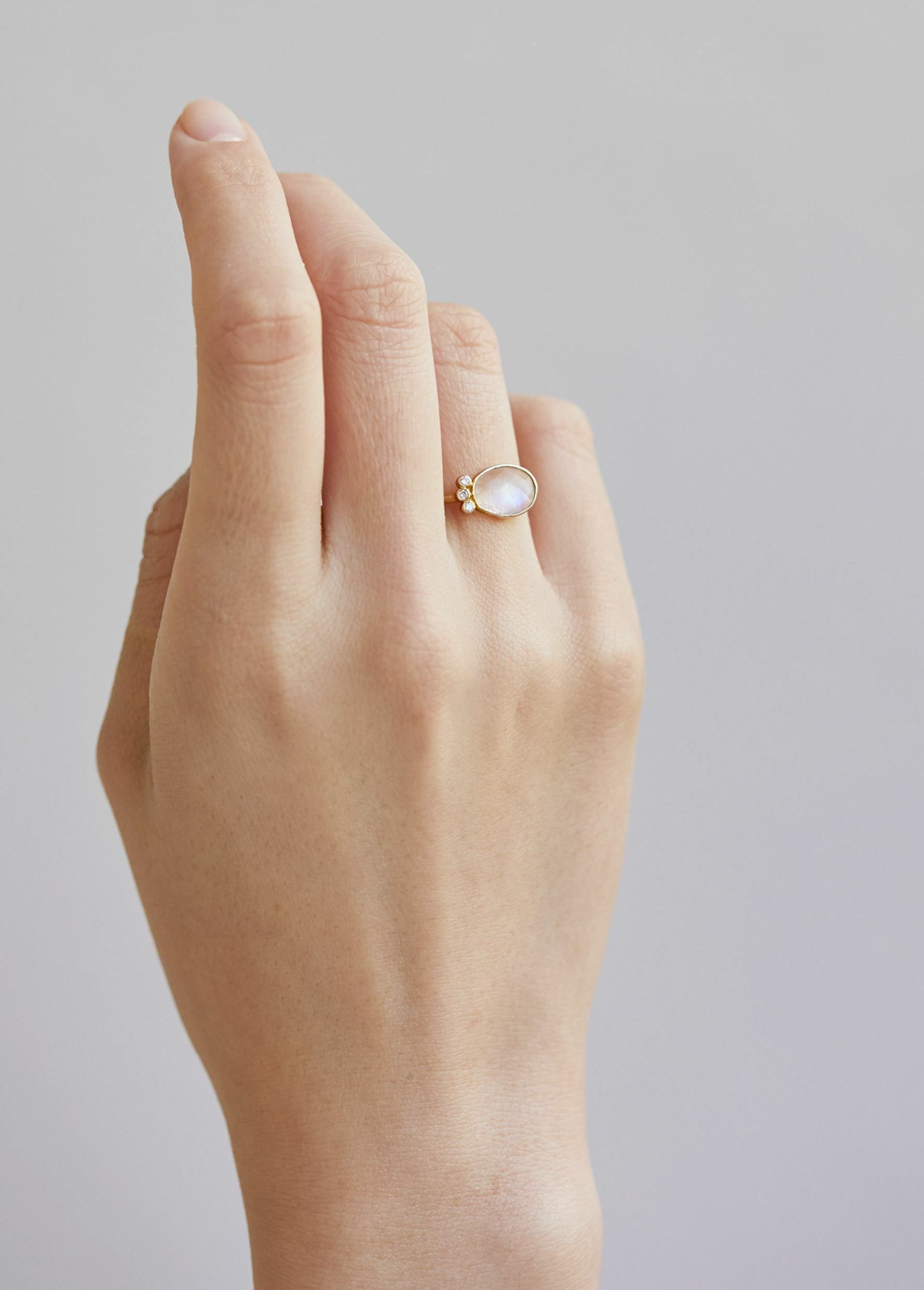 Organic Slice Bezel Ring