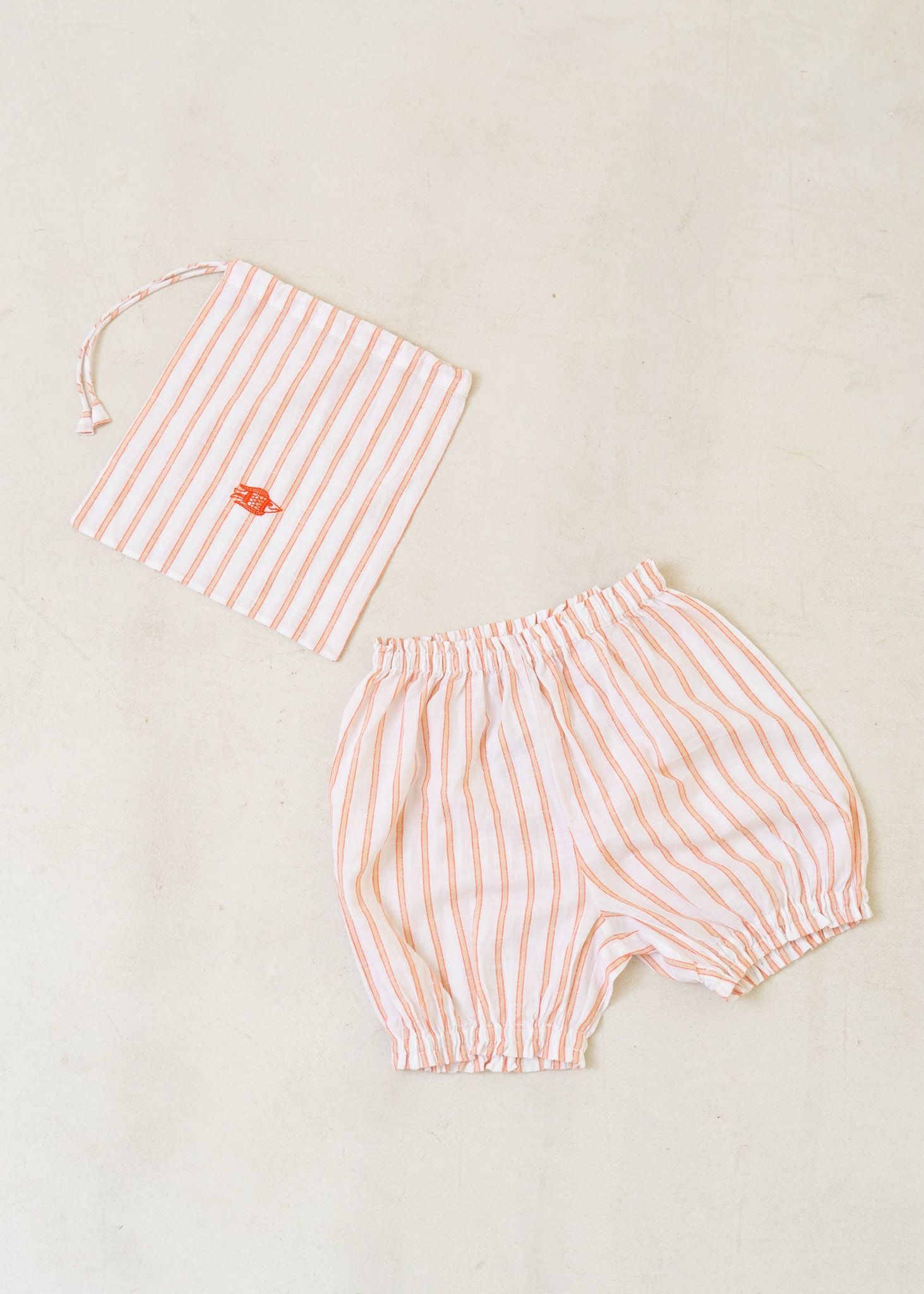 Kids Cotton Pumpkin Pants With Pouch