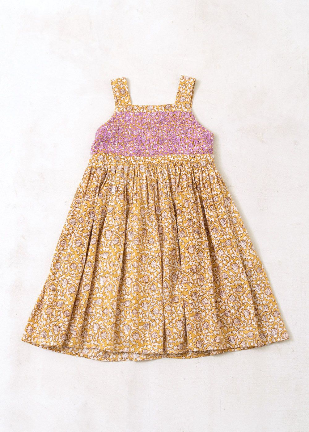 Kids Dobby Check Print Dress