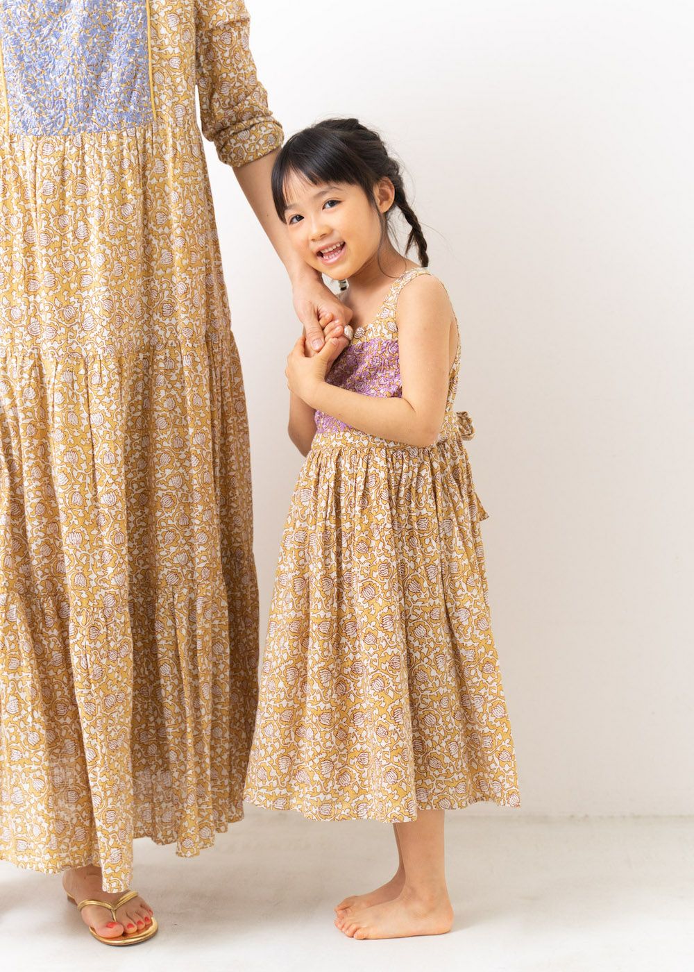 Kids Dobby Check Print Dress