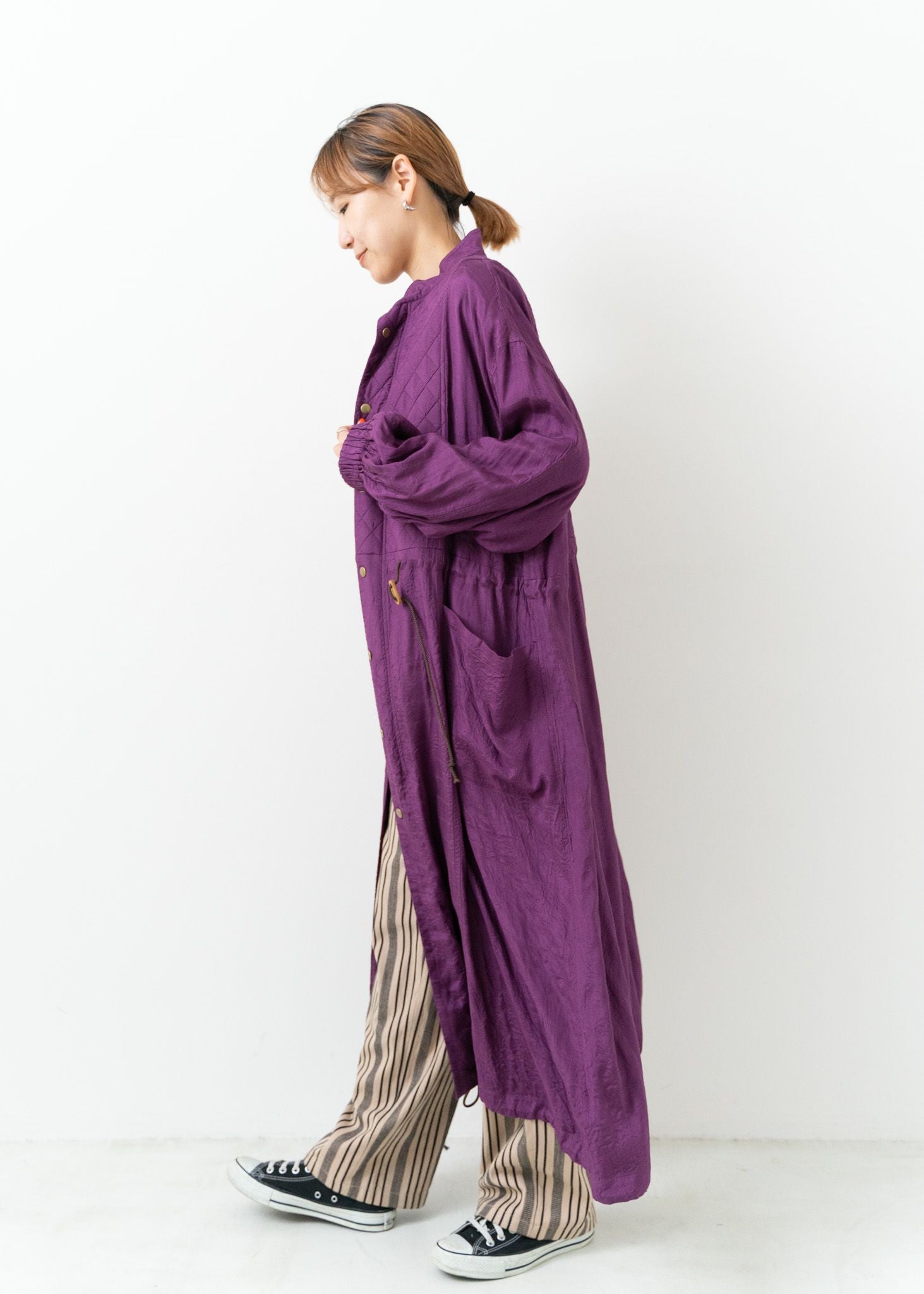 Square Stitch Long Coat