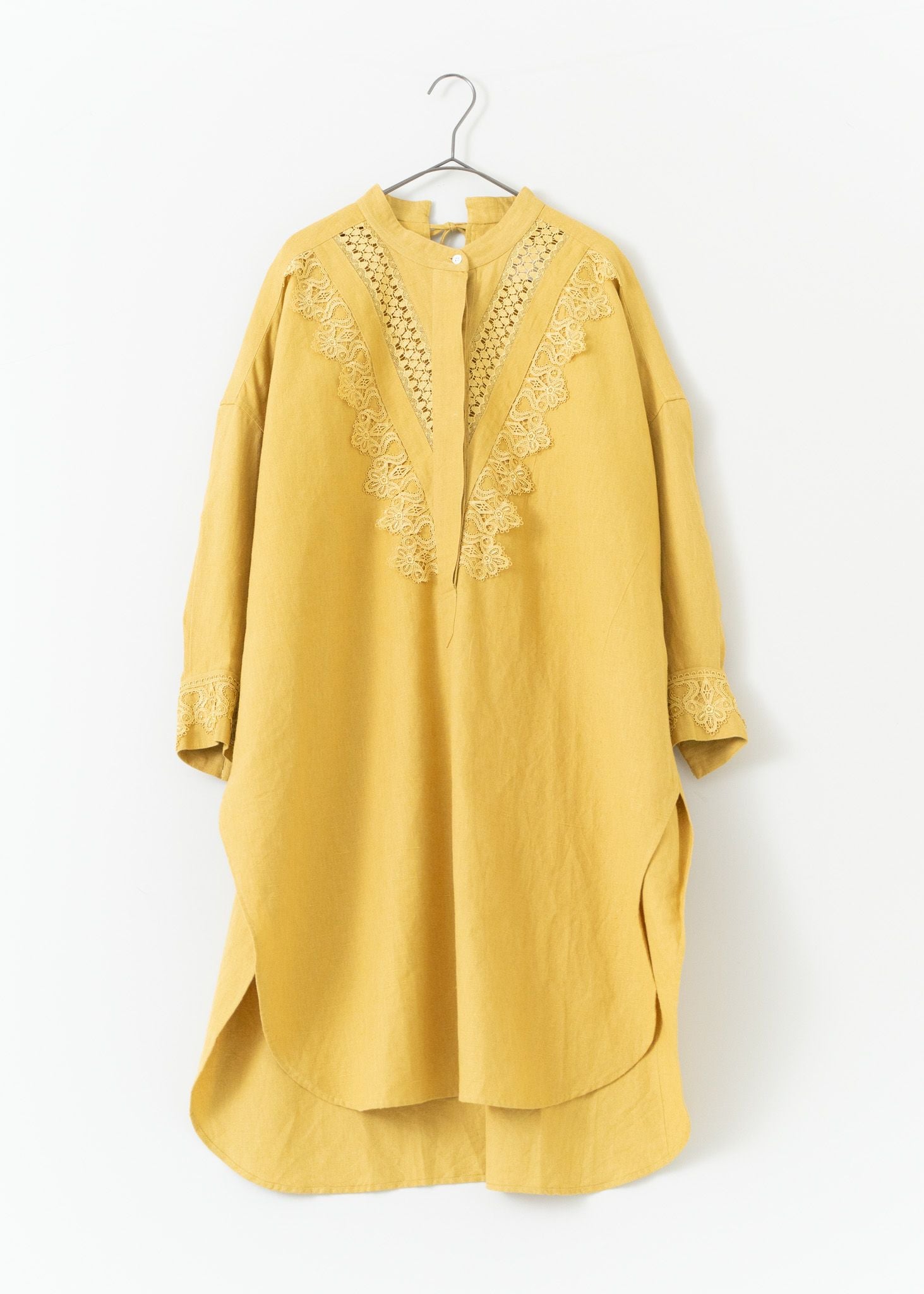 Heavy Linen Lace Long Shirts